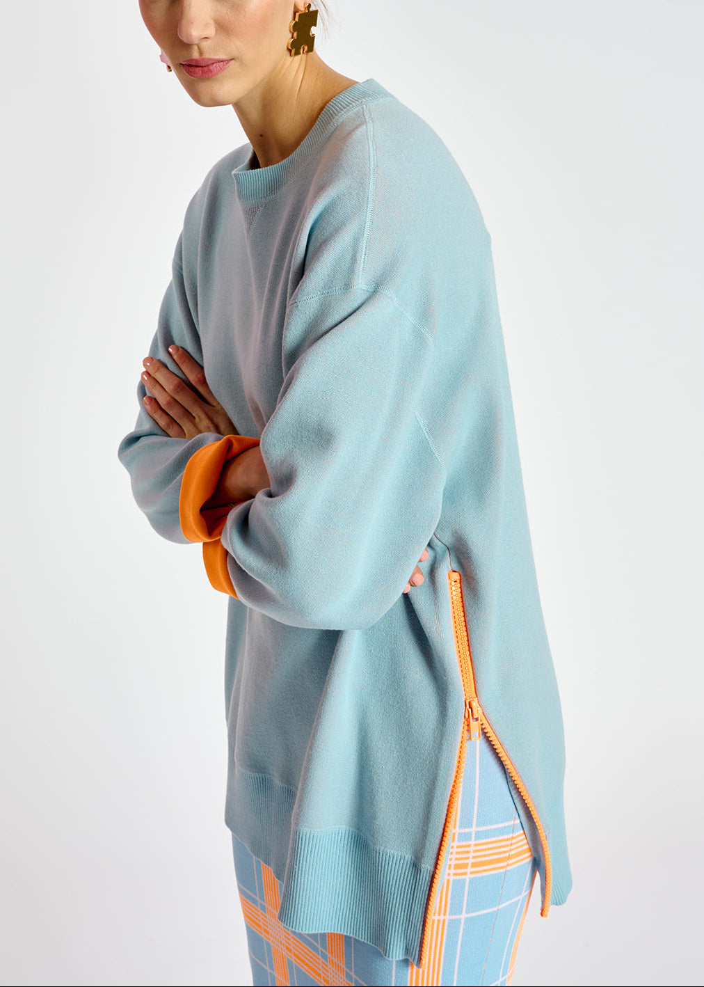 Light blue sweater with boxy cut RE—SSENTIEL | Essentiel second hand