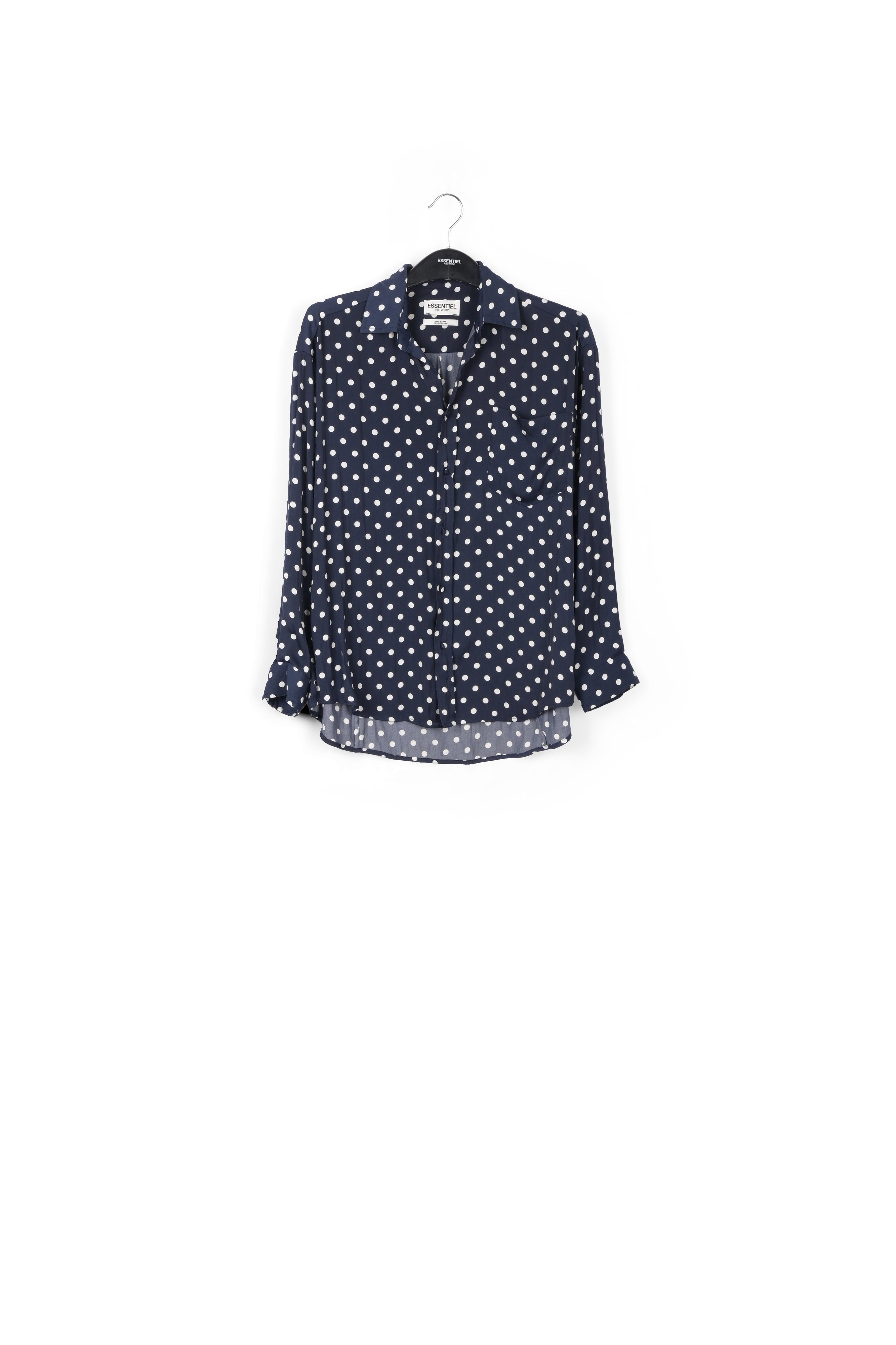 Dark blue polka dot oversized shirt RE—SSENTIEL | Essentiel second hand