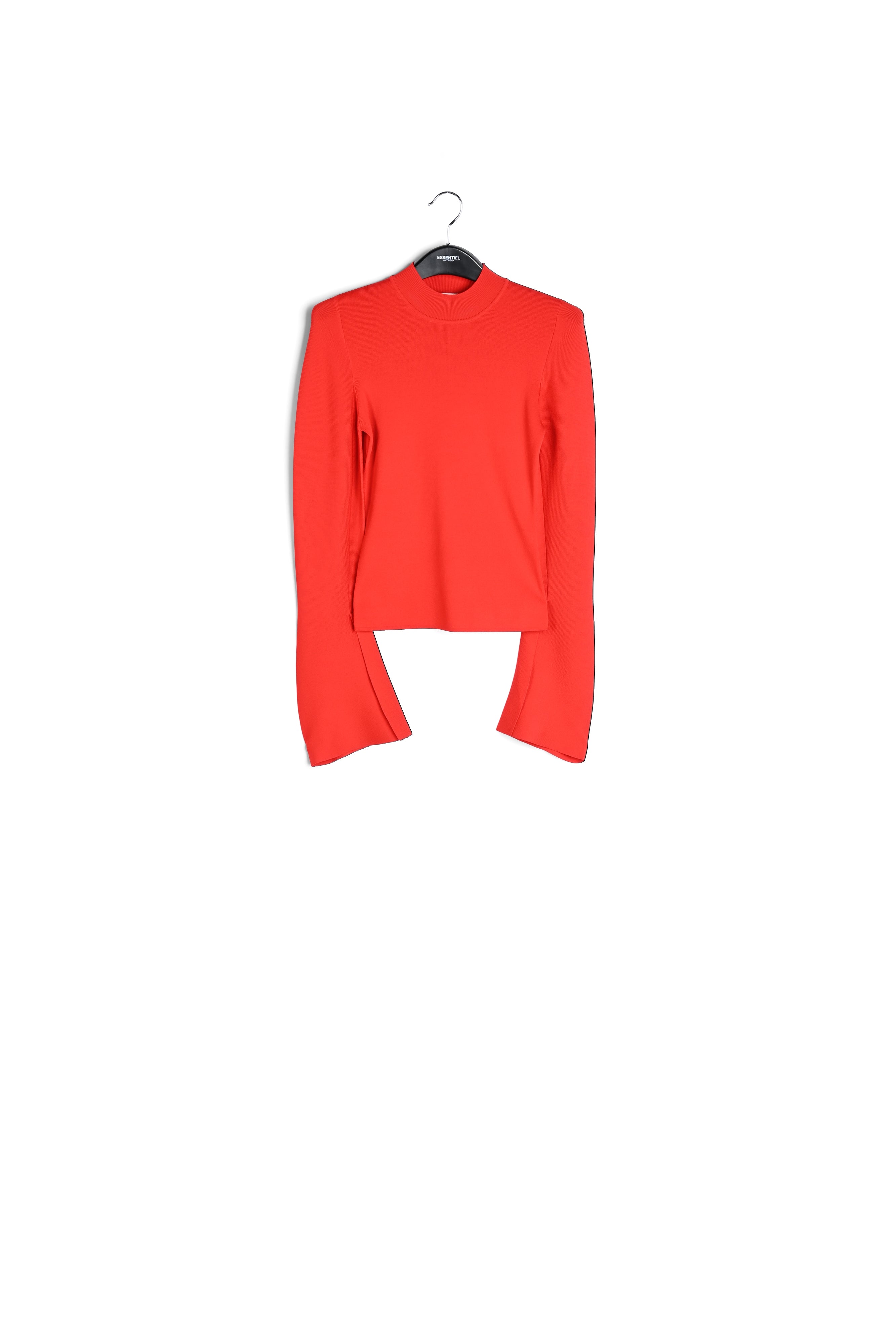 Purple slim-fit knit sweater with trumpet sleeves RE—SSENTIEL | Essentiel second hand