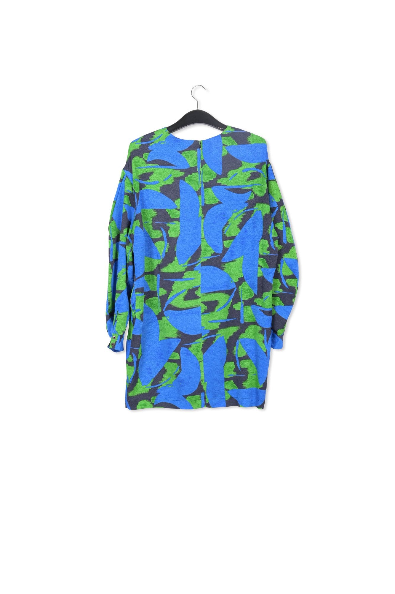 Blue, green and black printed mini dress RE—SSENTIEL | Essentiel second hand