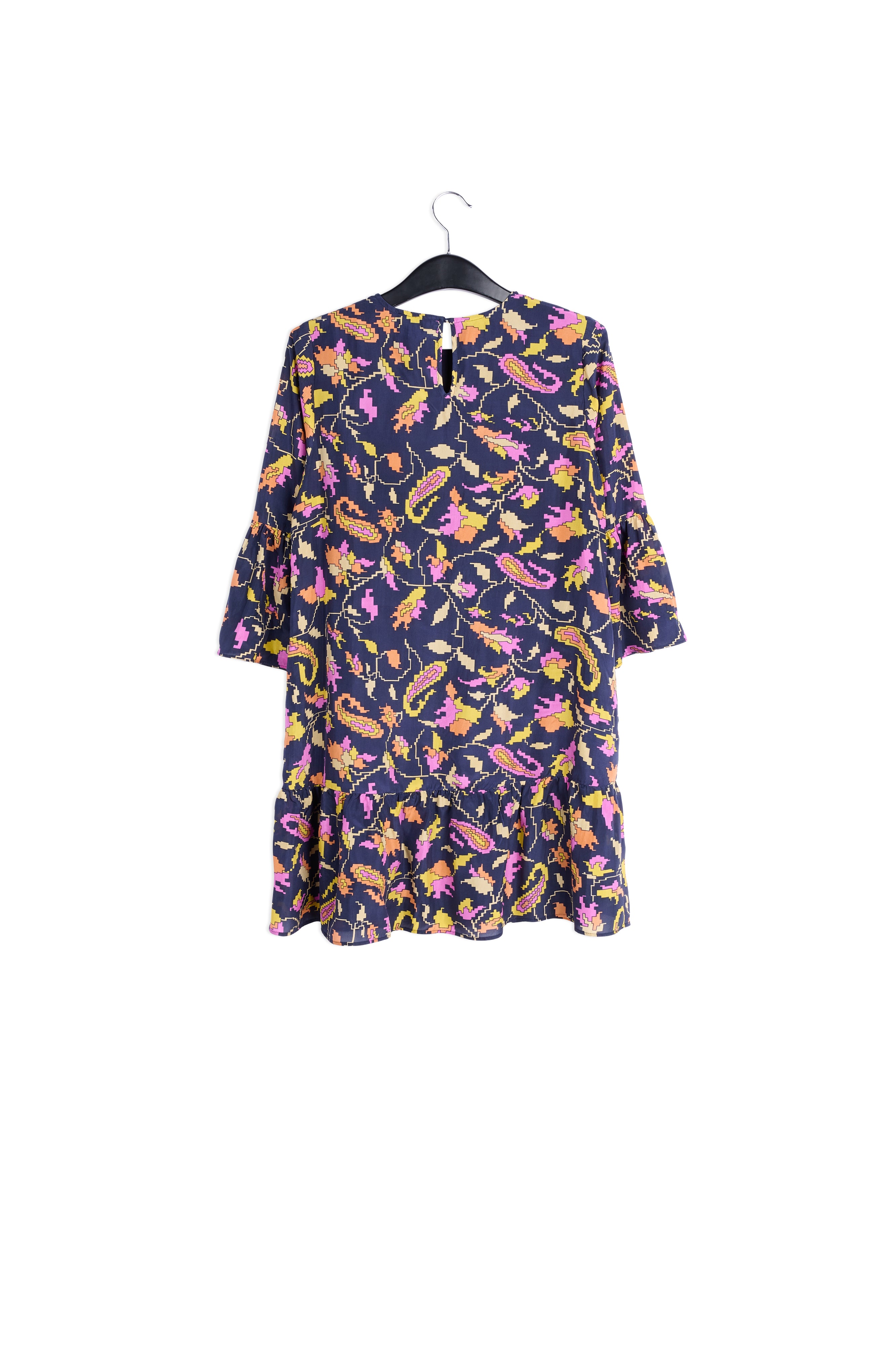 Brown silk dress with flower print RE—SSENTIEL | Essentiel second hand