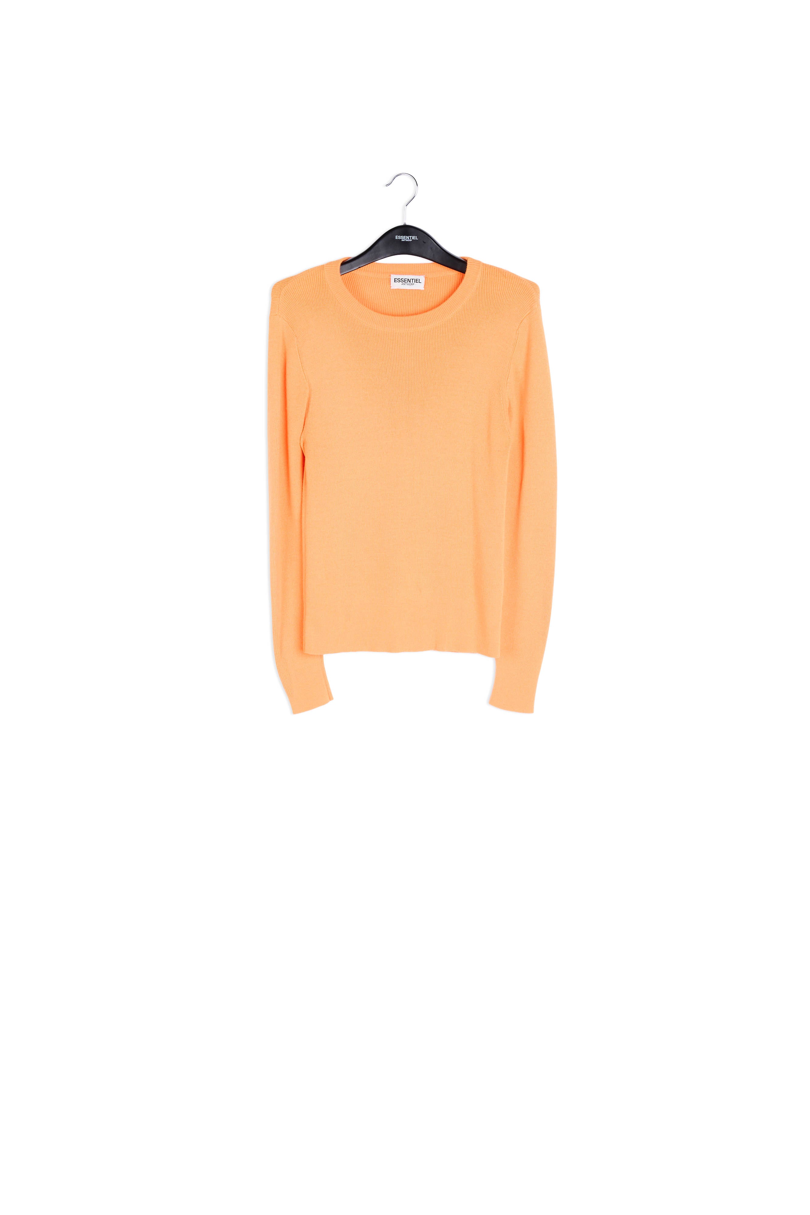 Neon orange rib-knitted sweater RE—SSENTIEL | Essentiel second hand
