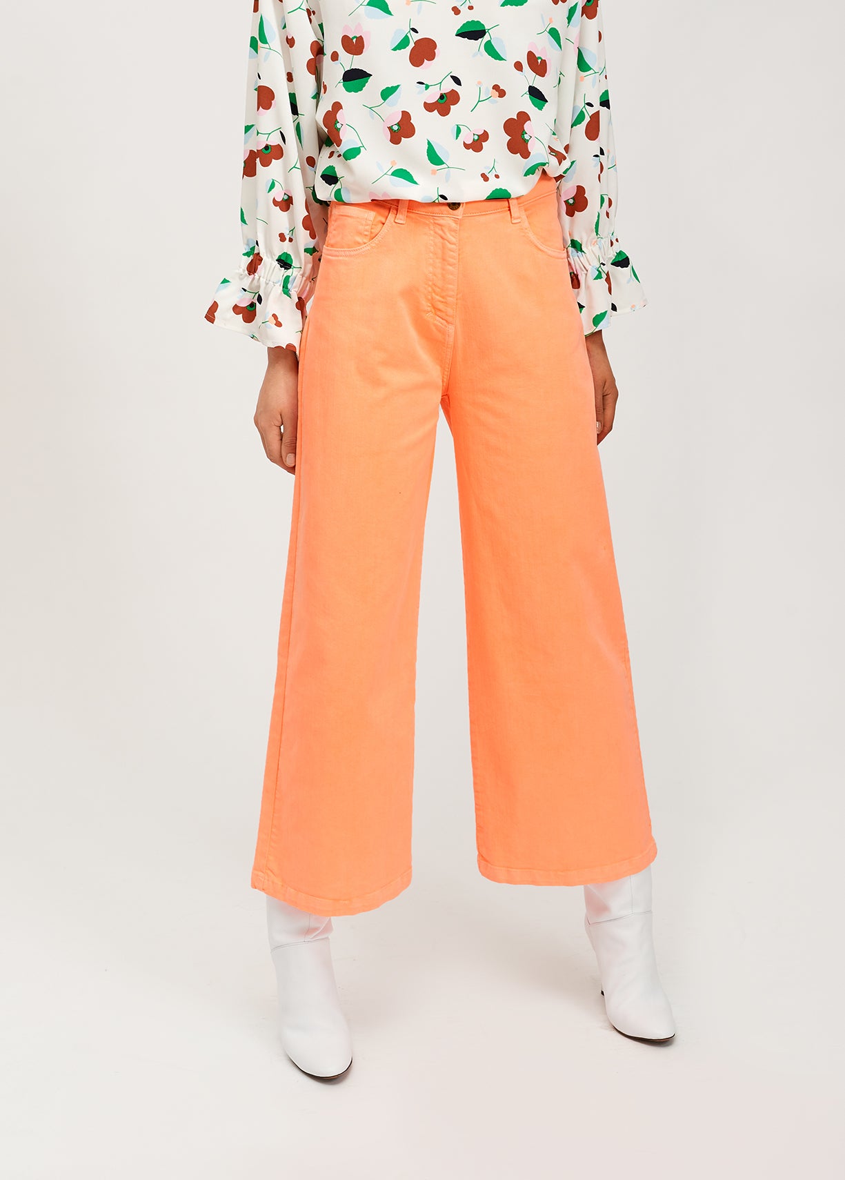 Peach cropped wide-leg jeans RE—SSENTIEL | Essentiel second hand