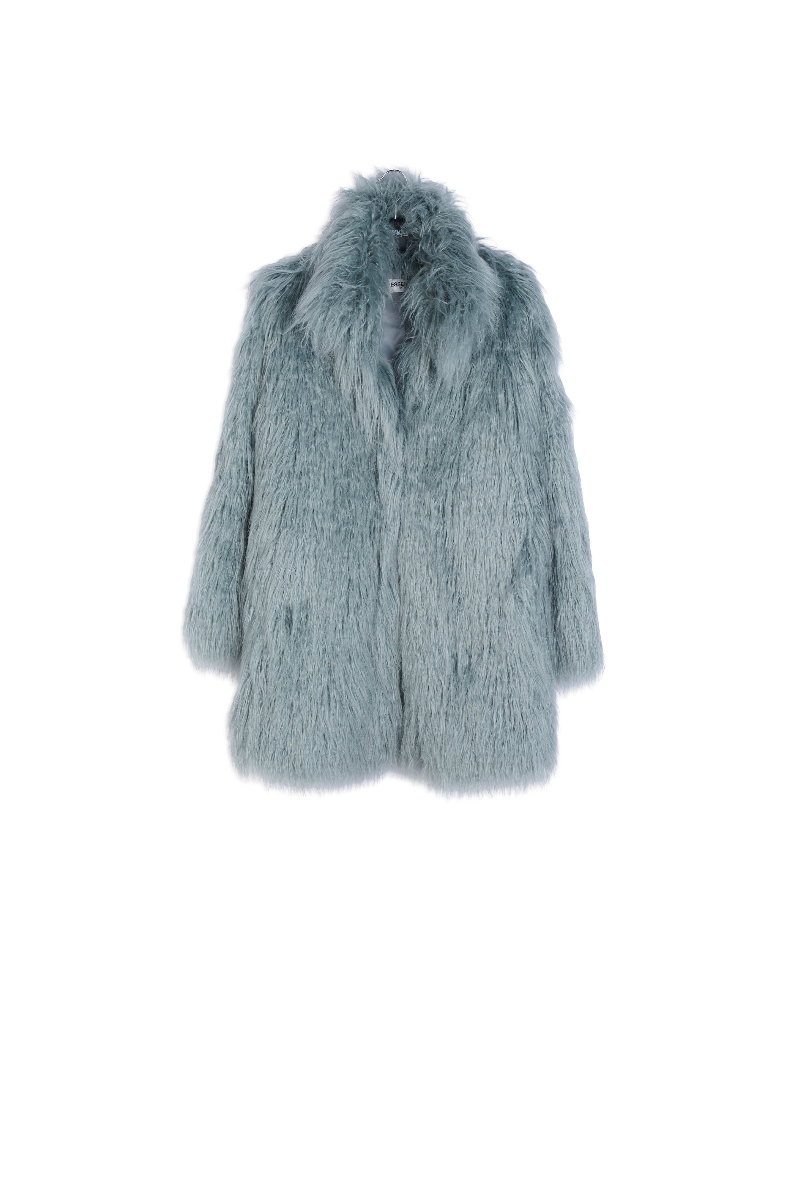 Light blue faux fur coat RE—SSENTIEL | Essentiel second hand