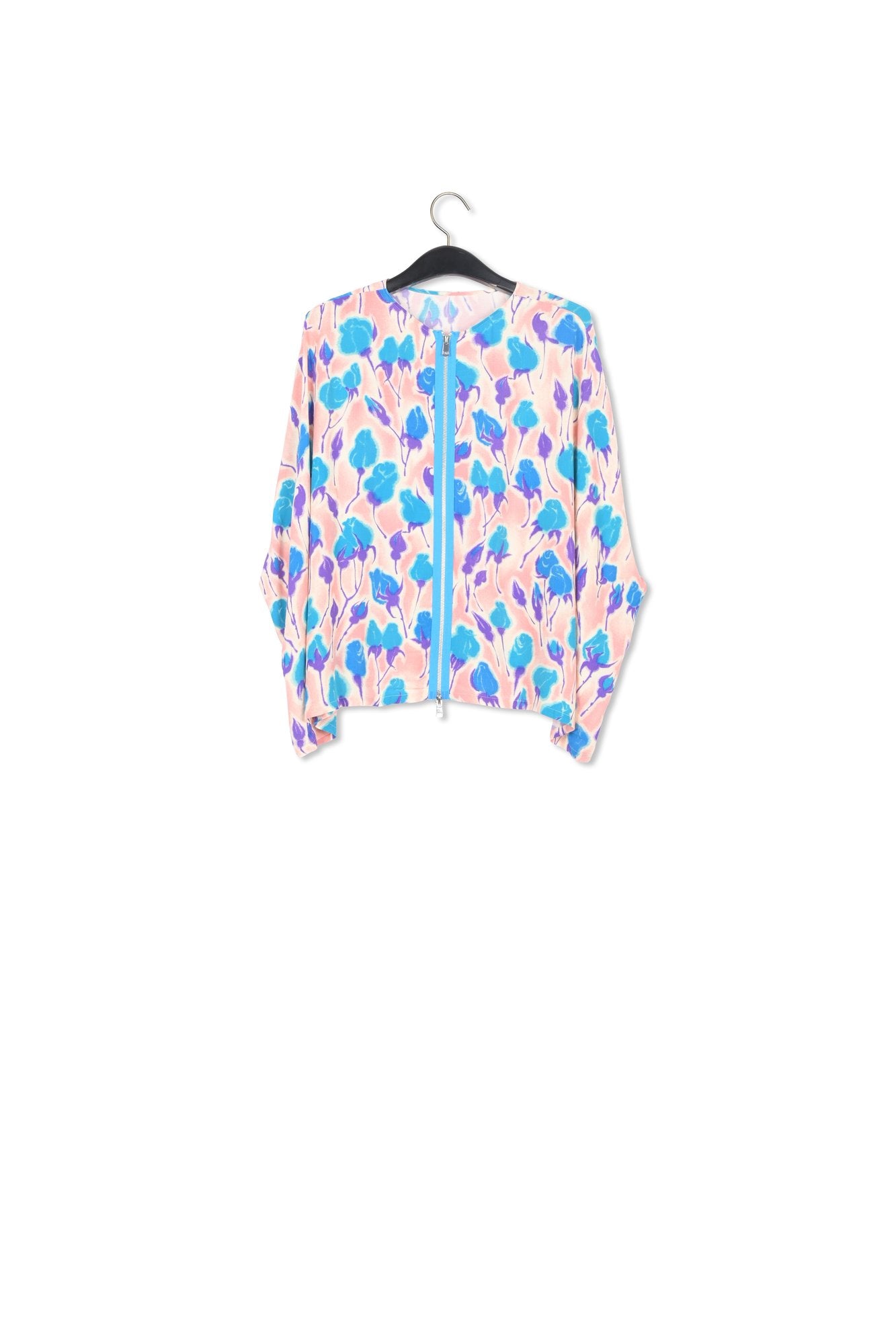 Oversized top met lichtroze, blauwe en paarse bloemenprint RE—SSENTIEL | Essentiel second hand