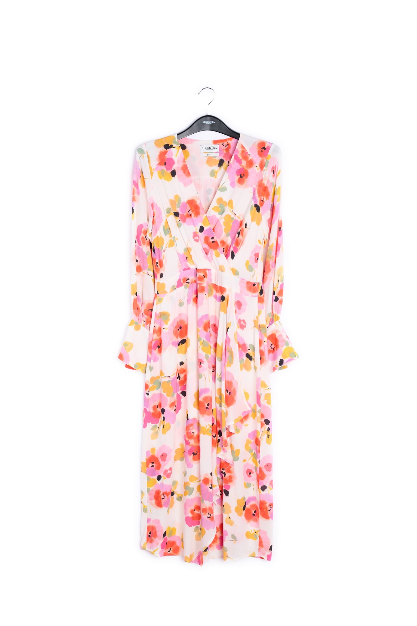 Off-white floral-print midi dress RE—SSENTIEL | Essentiel second hand