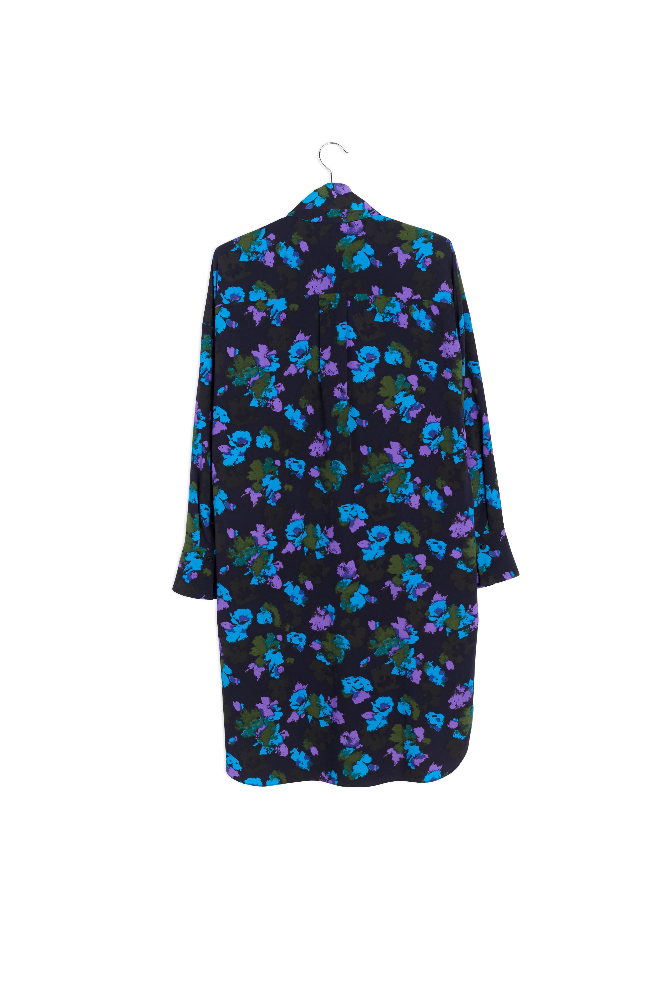 Midi-hemdjurk met zwart en rode bloemenprint RE—SSENTIEL | Essentiel second hand