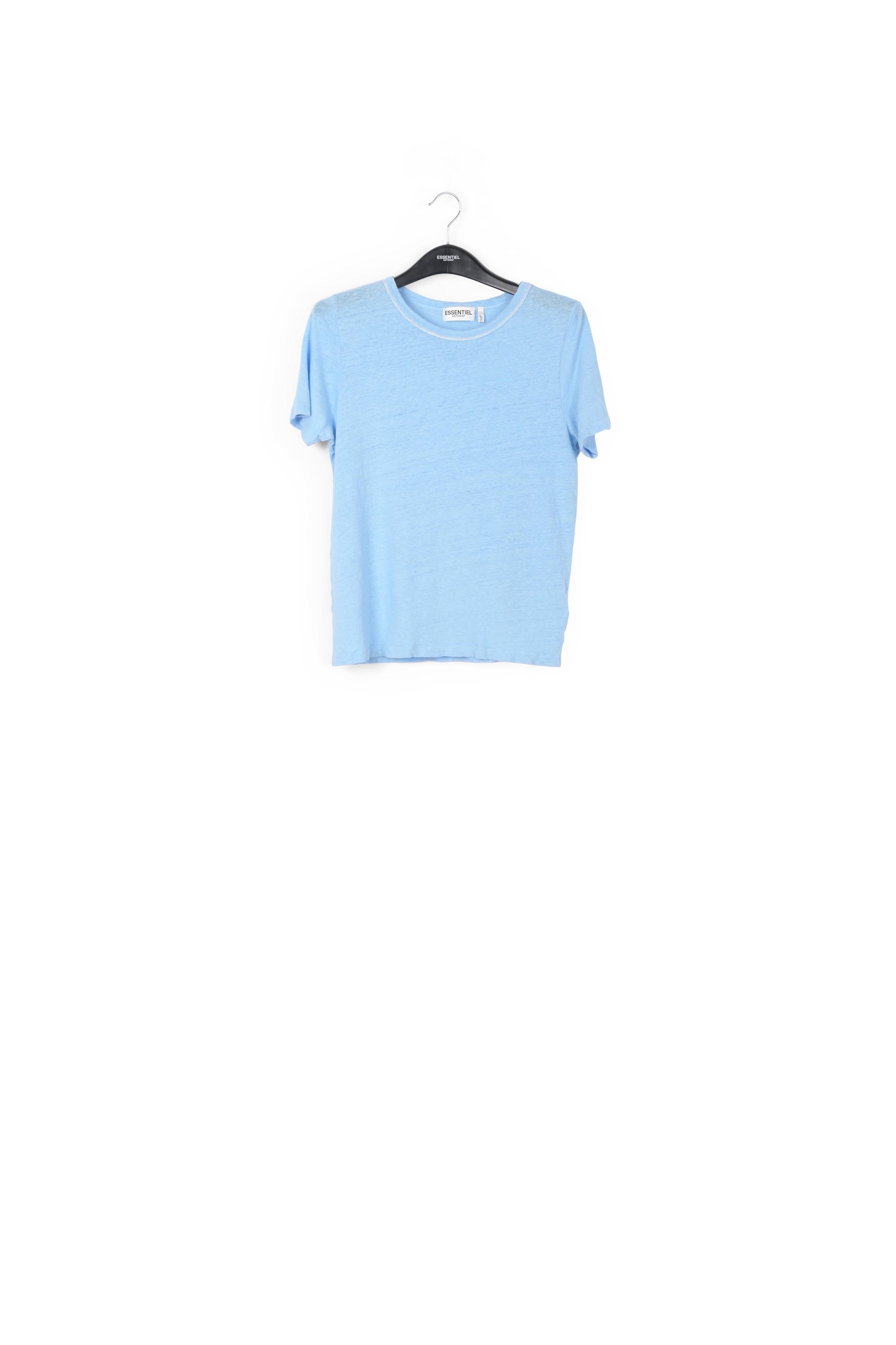 Sky blue linen summer t-shirt RE—SSENTIEL | Essentiel second hand