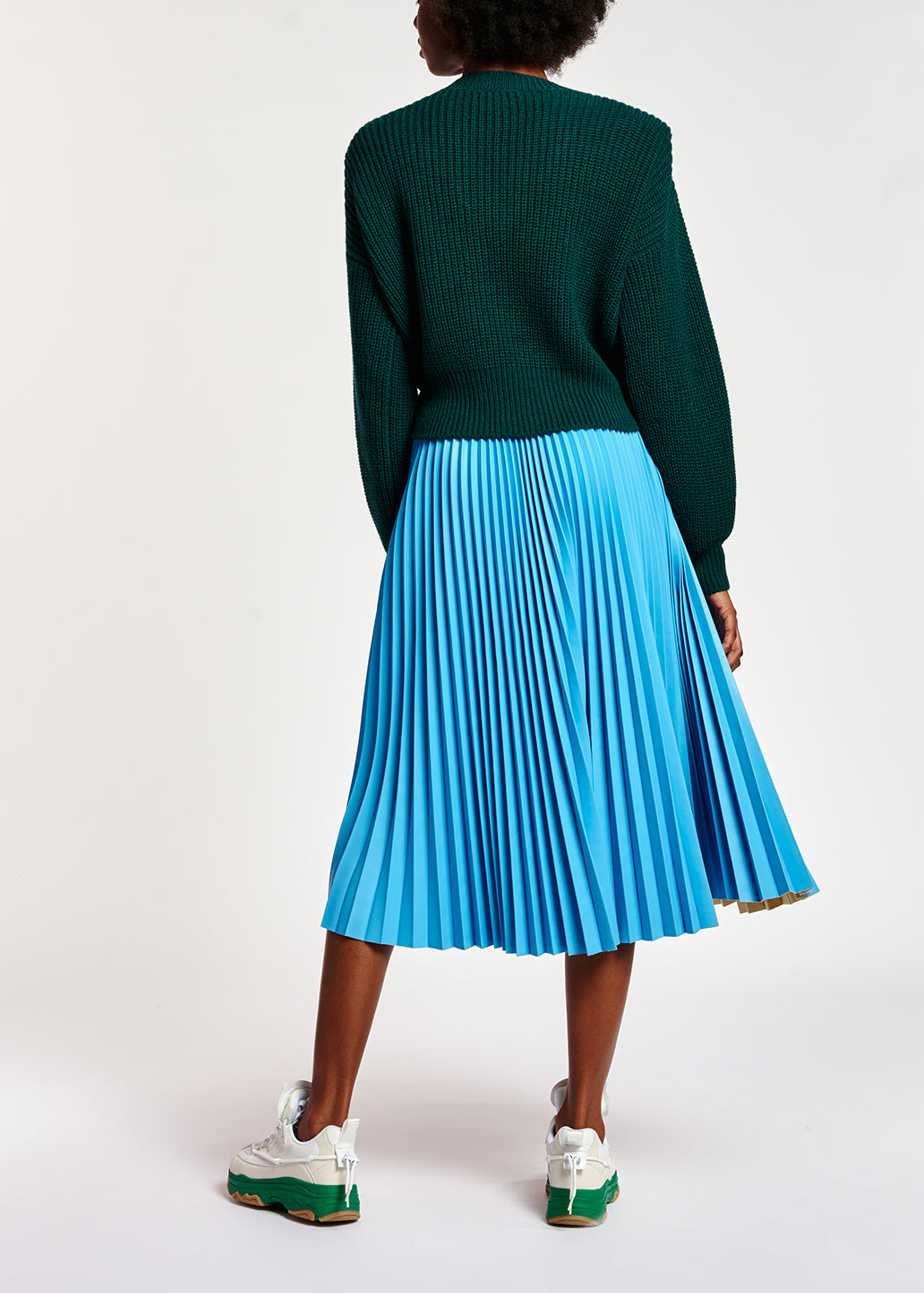 Dark green sweater with padded shoulders RE—SSENTIEL | Essentiel second hand