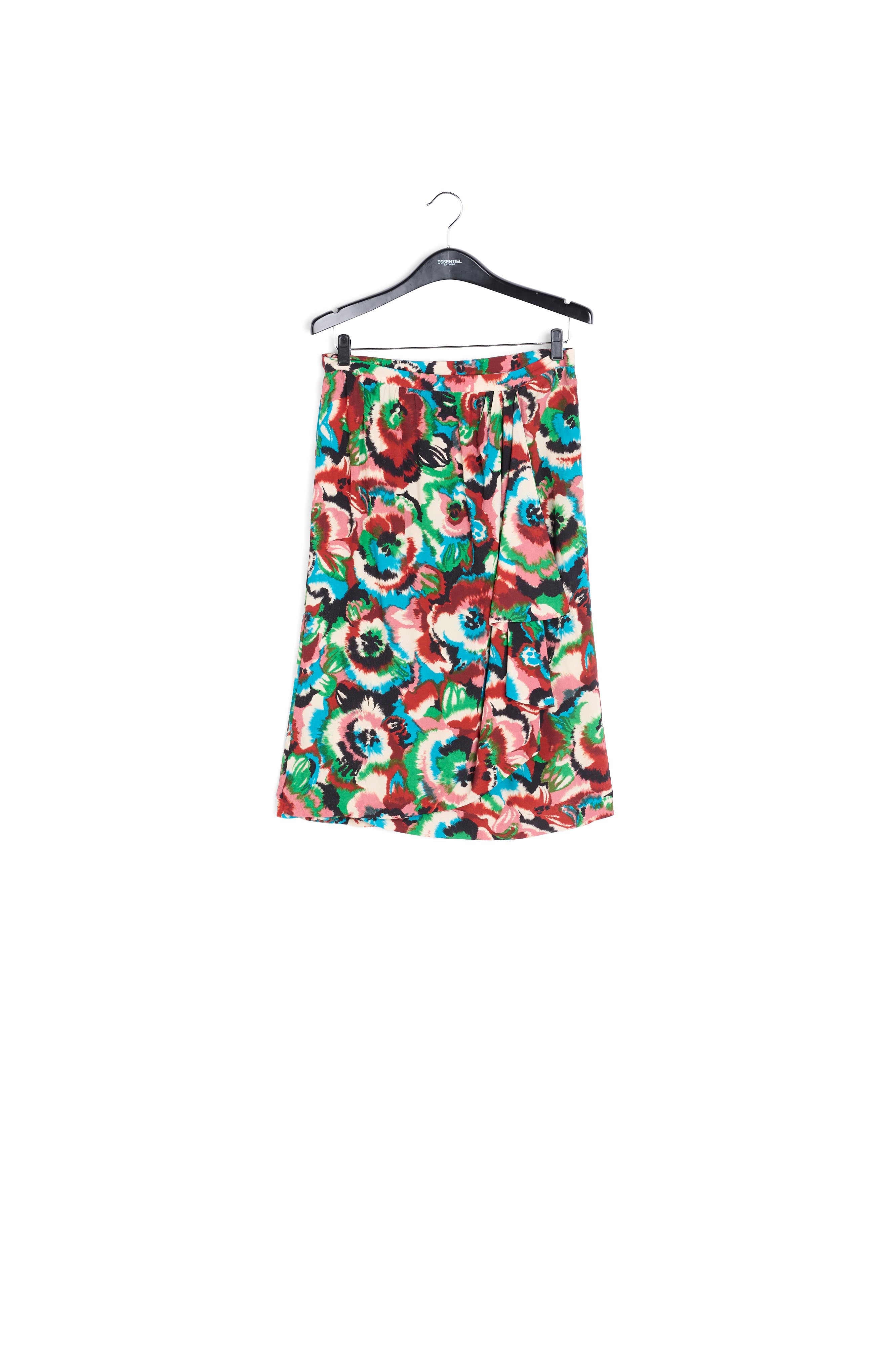 Multicolor floral printed midi skirt RE—SSENTIEL | Essentiel second hand