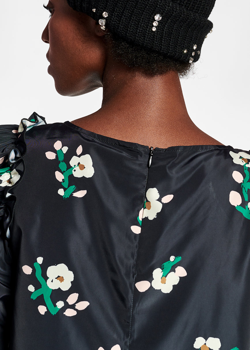 Mini robe noire en taffetas RE—SSENTIEL | Essentiel second hand