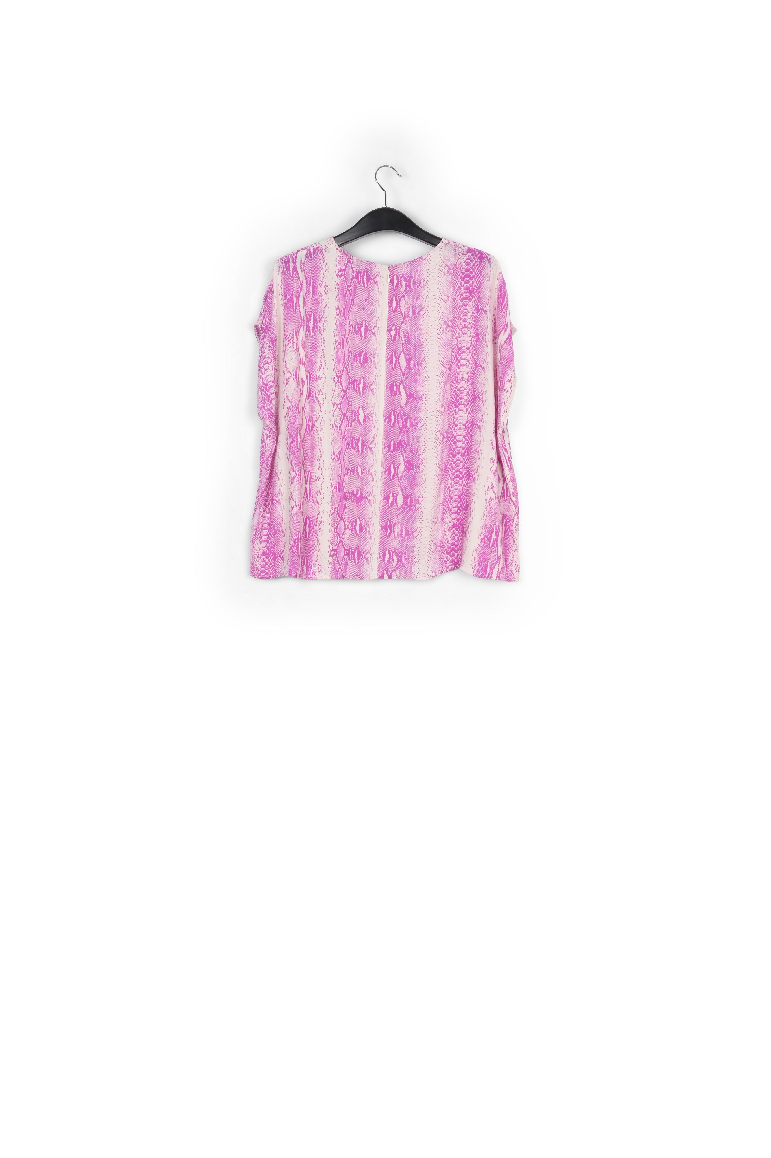 White and purple snake-print short-sleeved top RE—SSENTIEL | Essentiel second hand