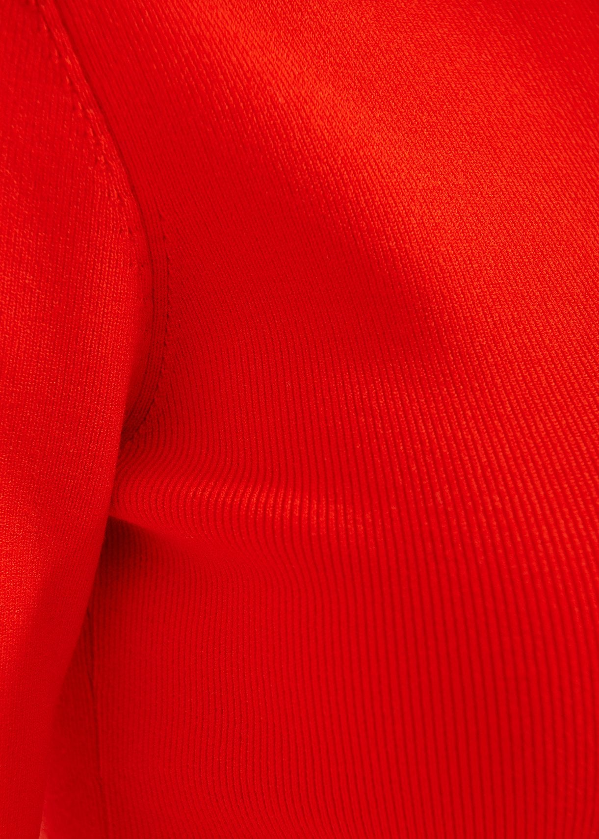 Red rib-knitted sweater with asymmetric neckline RE—SSENTIEL | Essentiel second hand