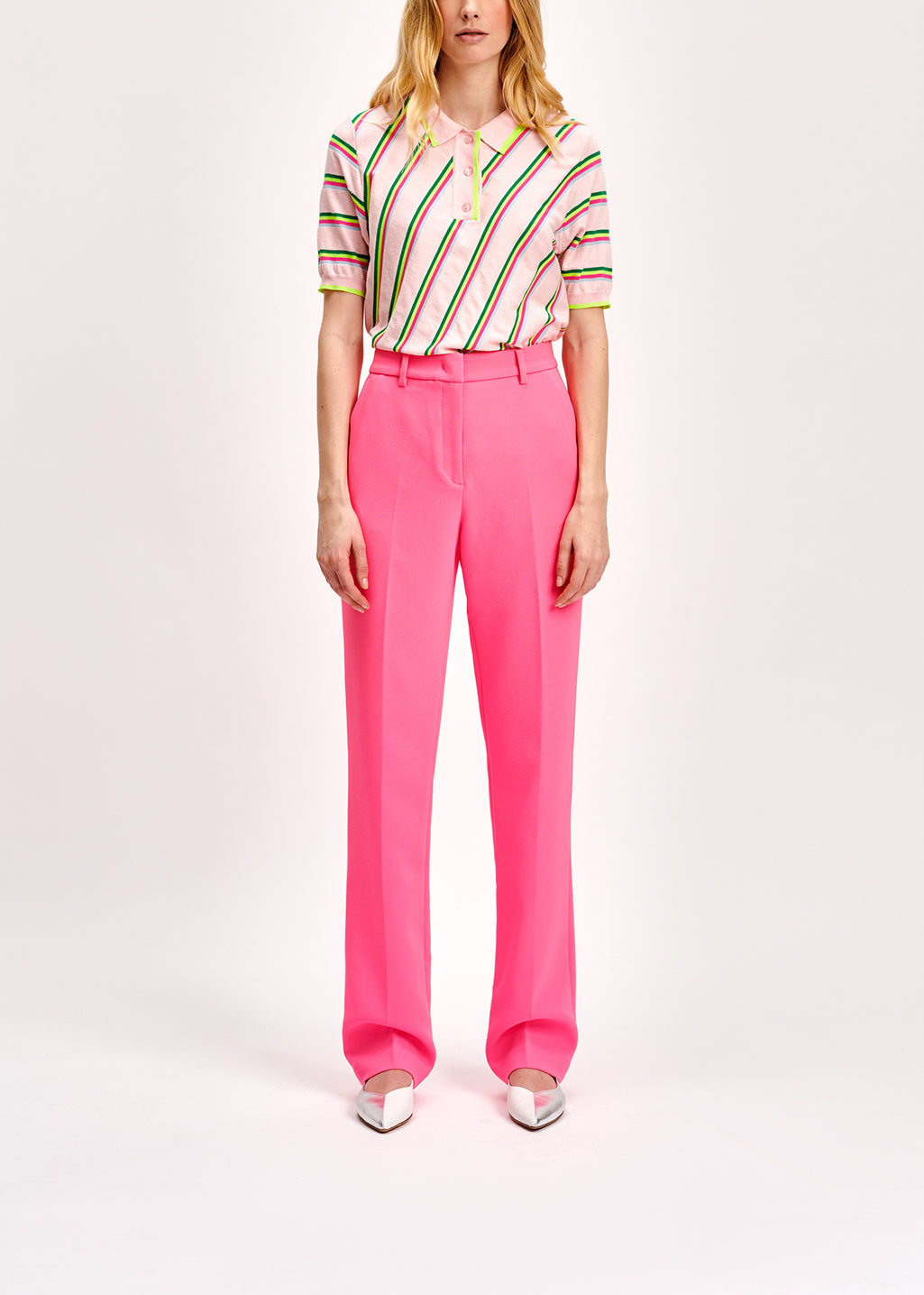 Neon pink straight-leg pants RE—SSENTIEL | Essentiel second hand
