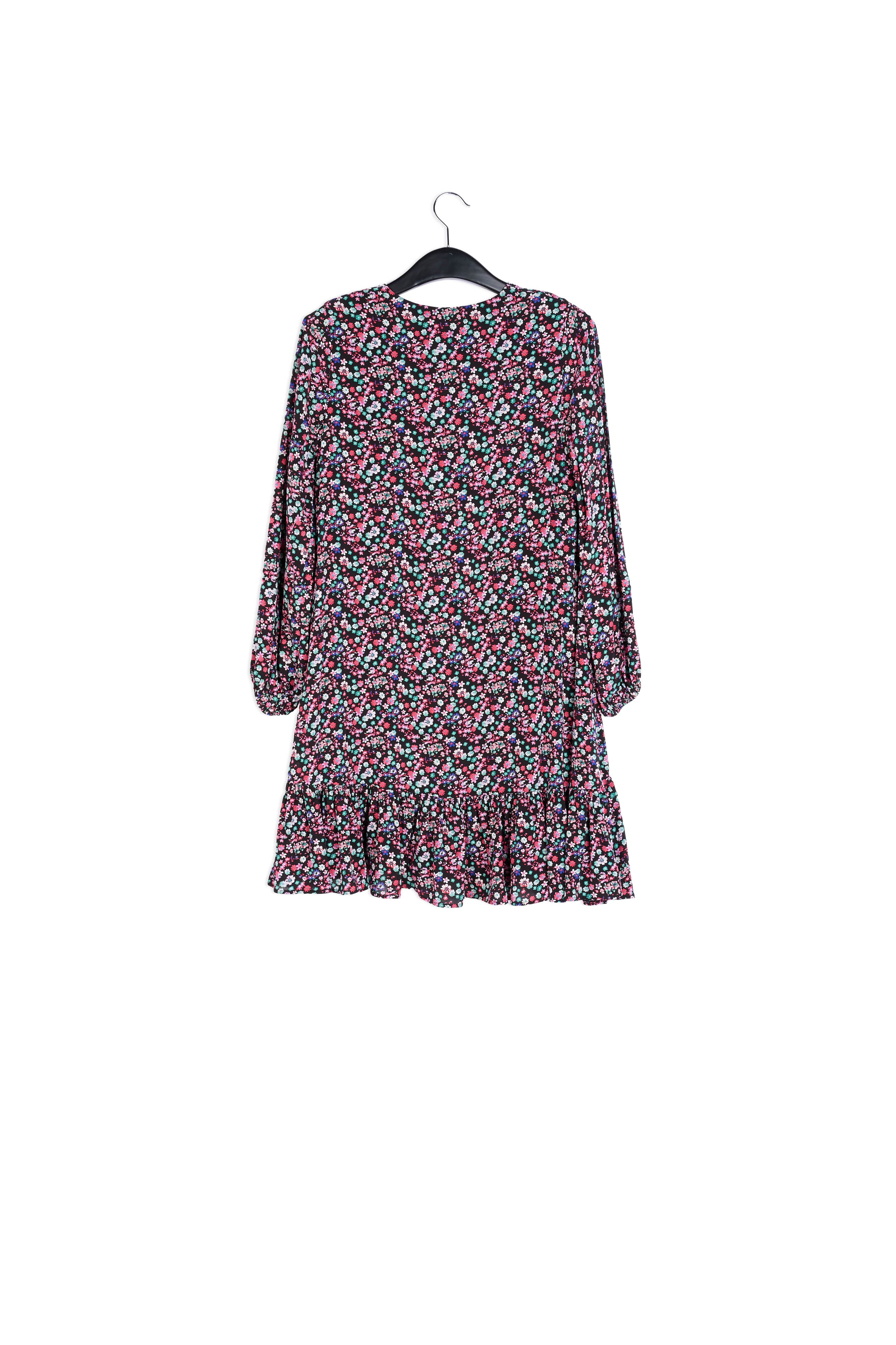 Mini robe noire à imprimé floral RE—SSENTIEL | Essentiel second hand