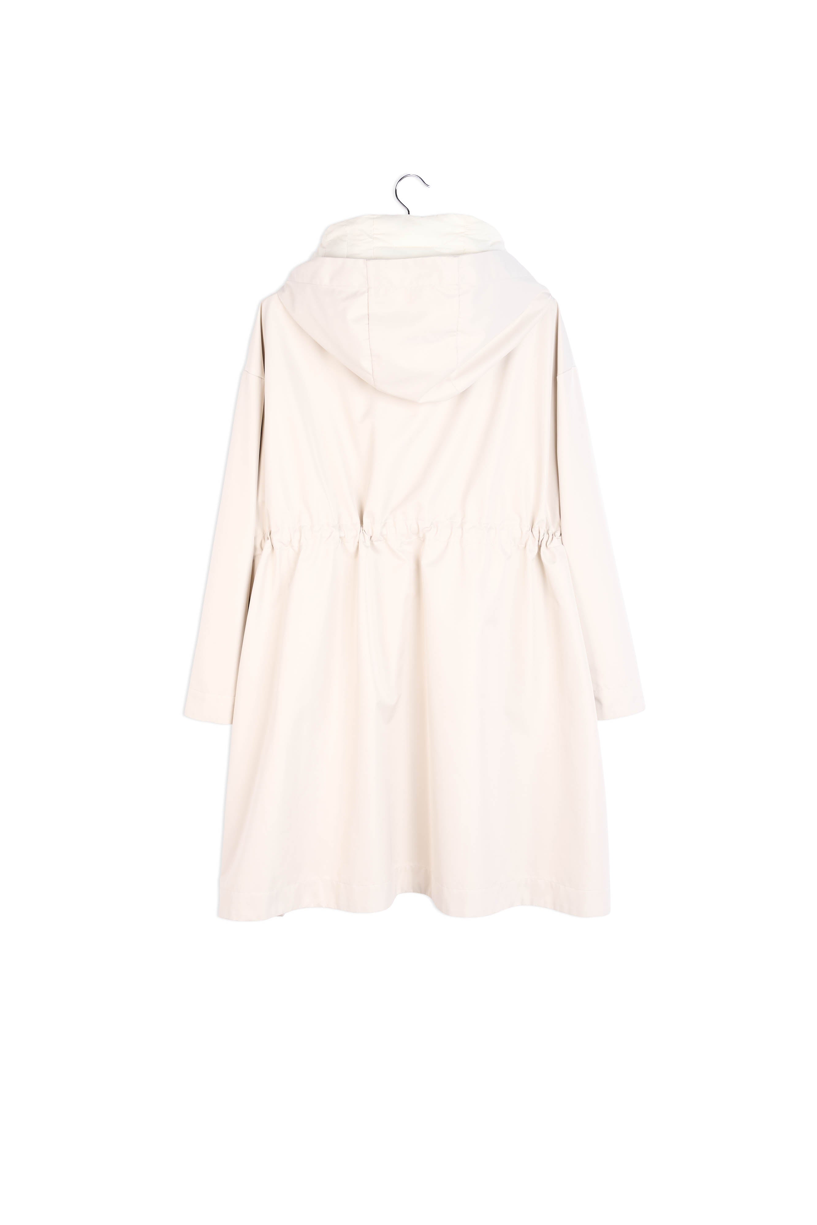 Cream oversized hooded raincoat RE—SSENTIEL | Essentiel second hand