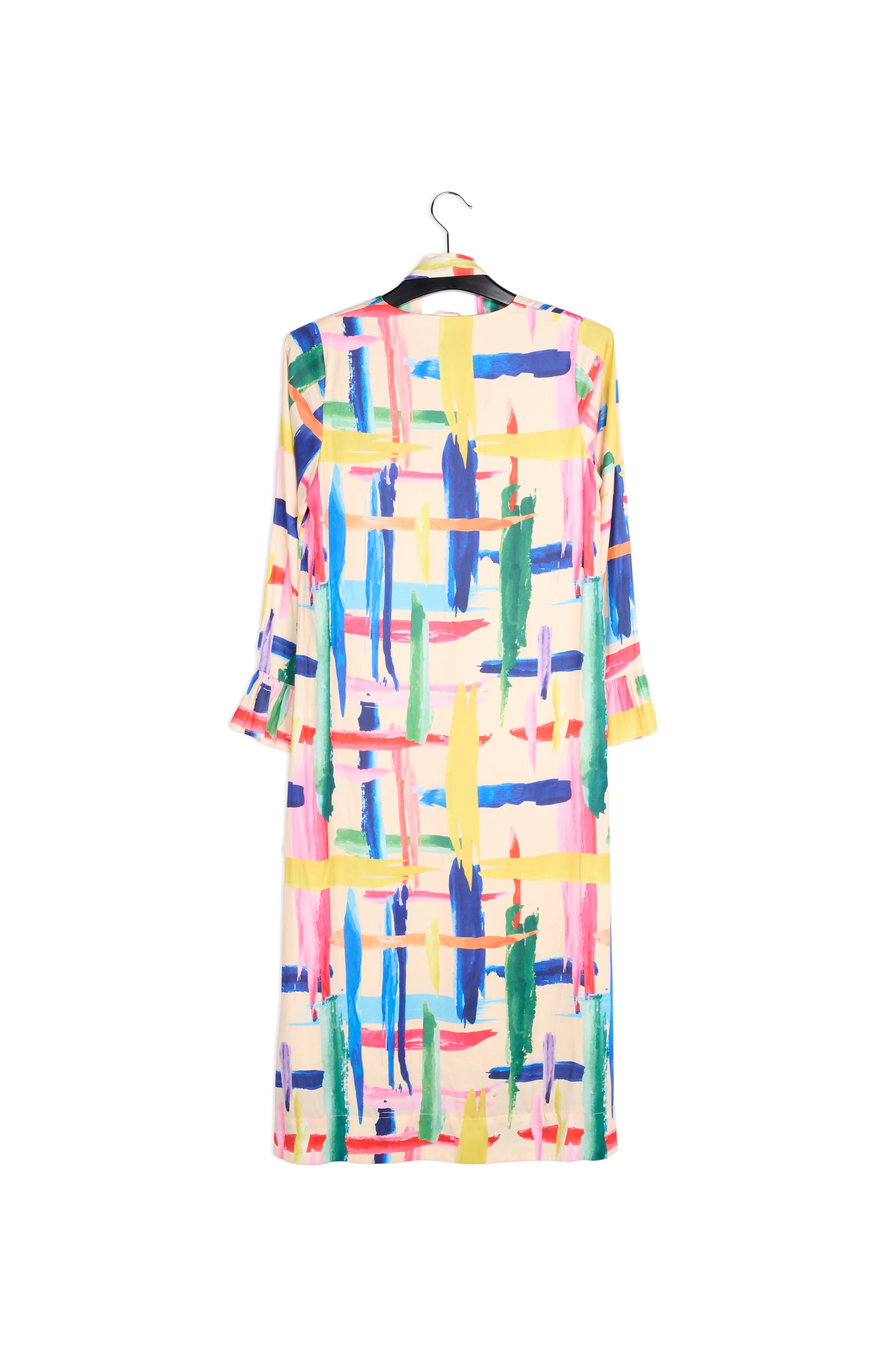 Multicolored graphic striped belted midi dress RE—SSENTIEL | Essentiel second hand
