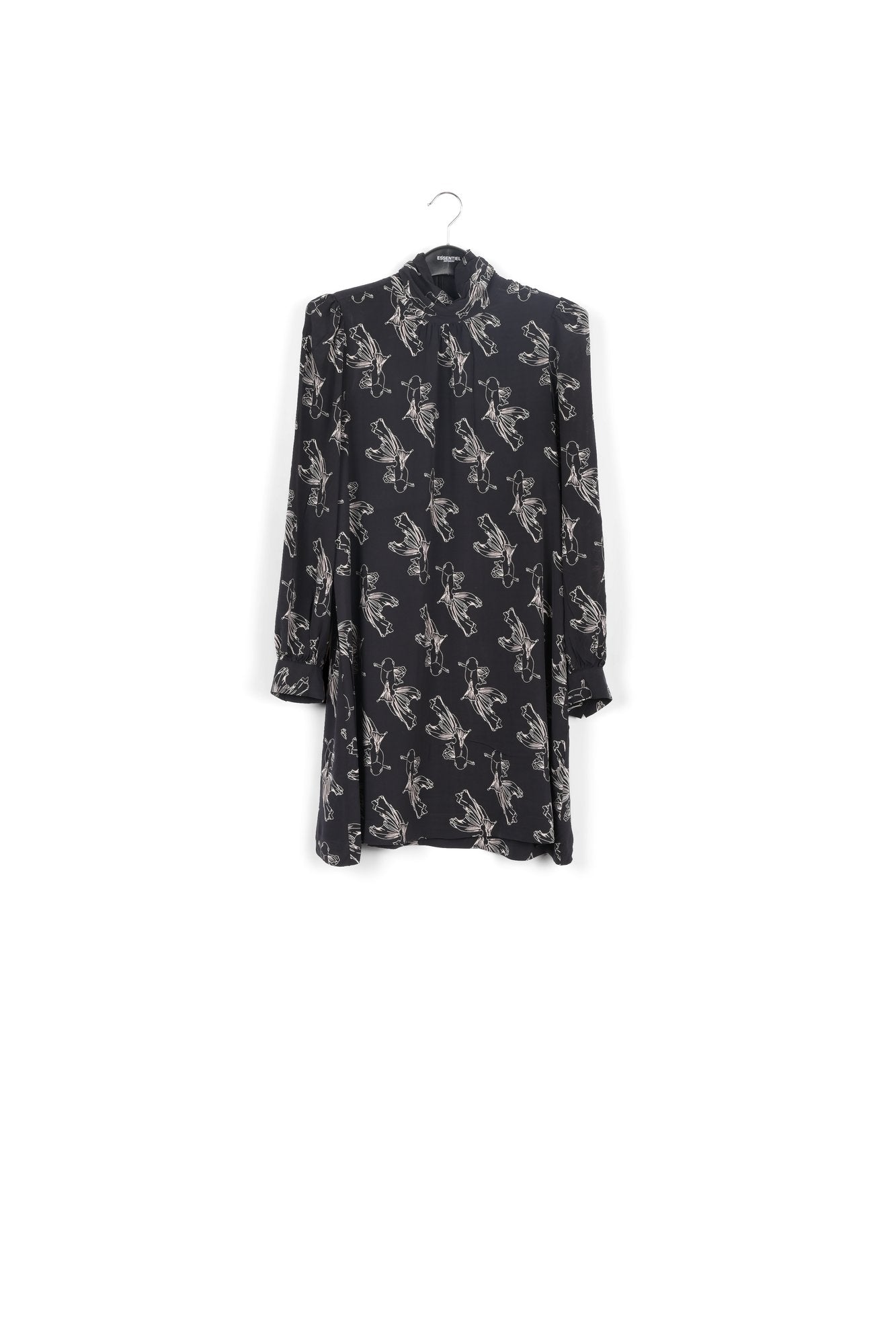 Mini-robe noire à imprimé graphique RE—SSENTIEL | Essentiel second hand