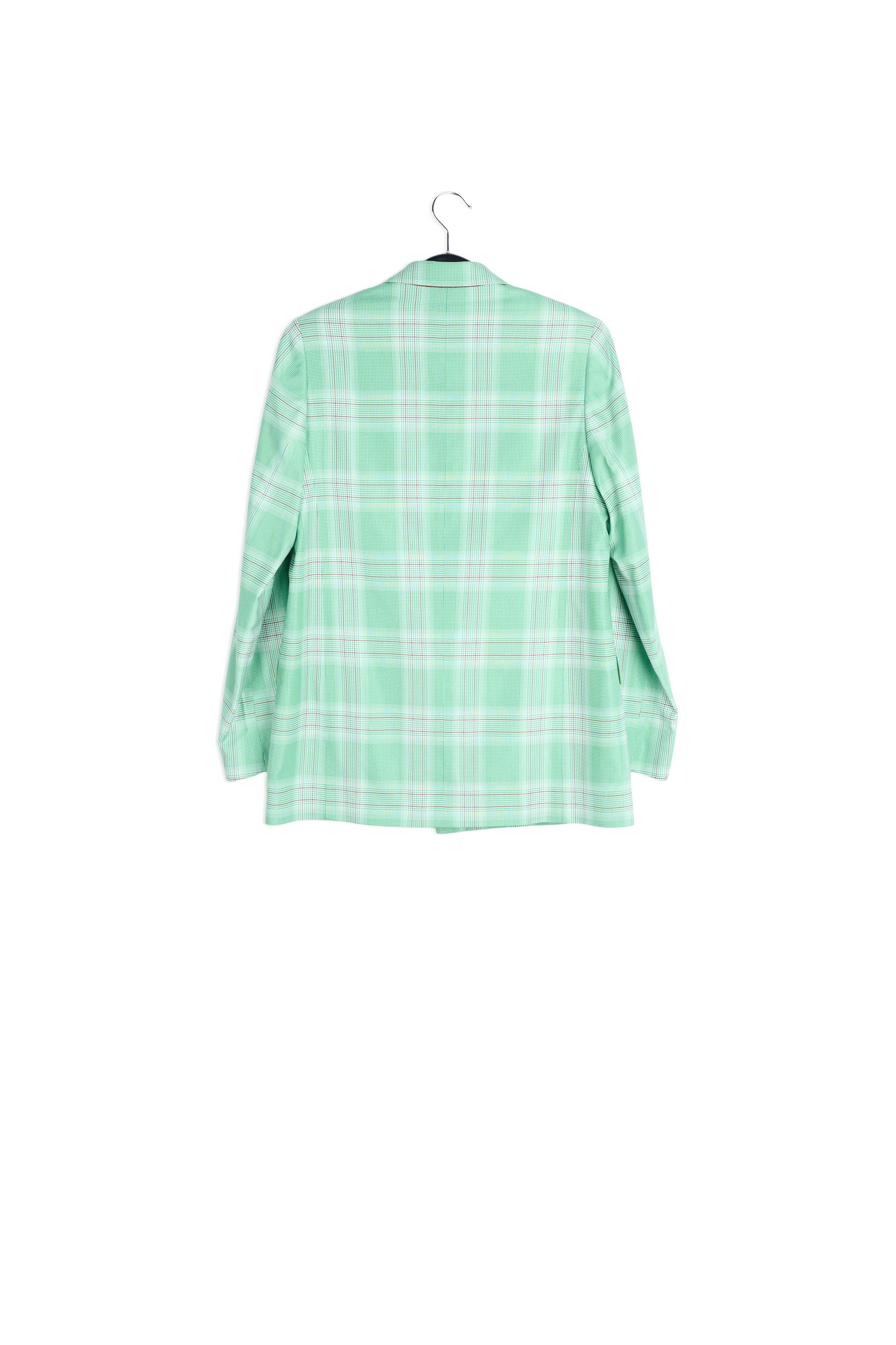 Veste croisée en tartan vert RE—SSENTIEL | Essentiel second hand