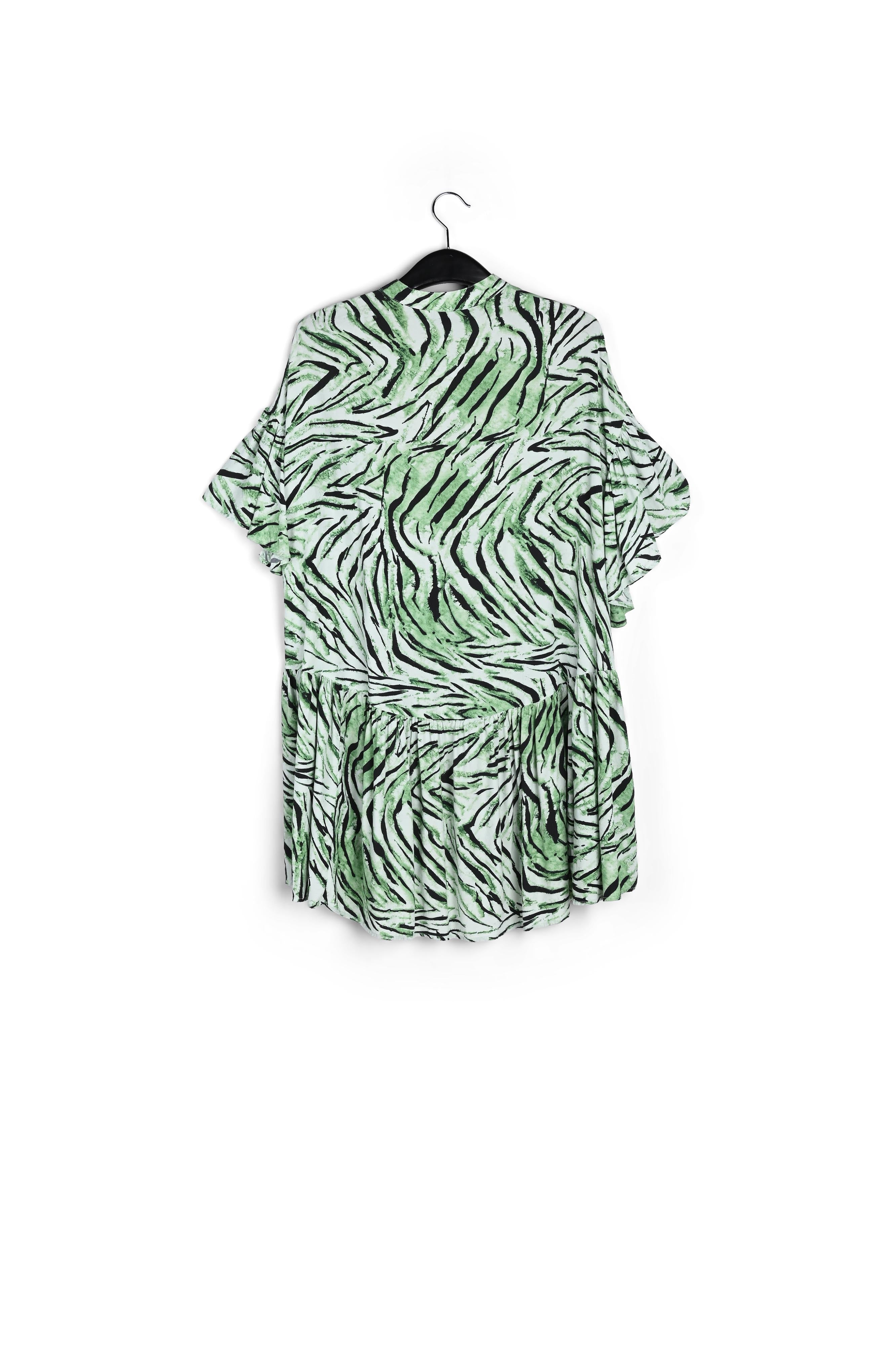 Mint green mini dress with tiger print RE—SSENTIEL | Essentiel second hand