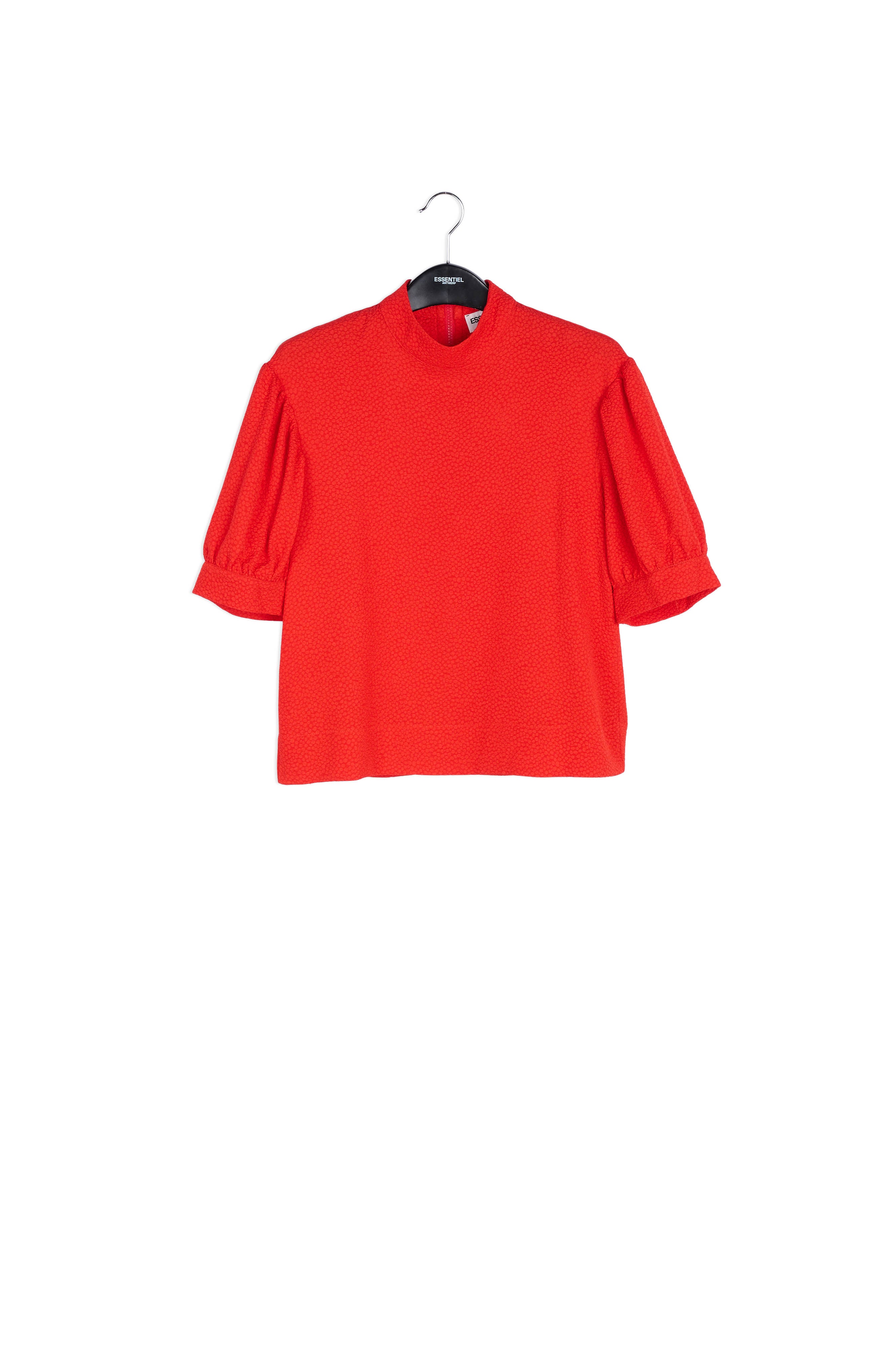 Red top with puffed sleeves RE—SSENTIEL | Essentiel second hand