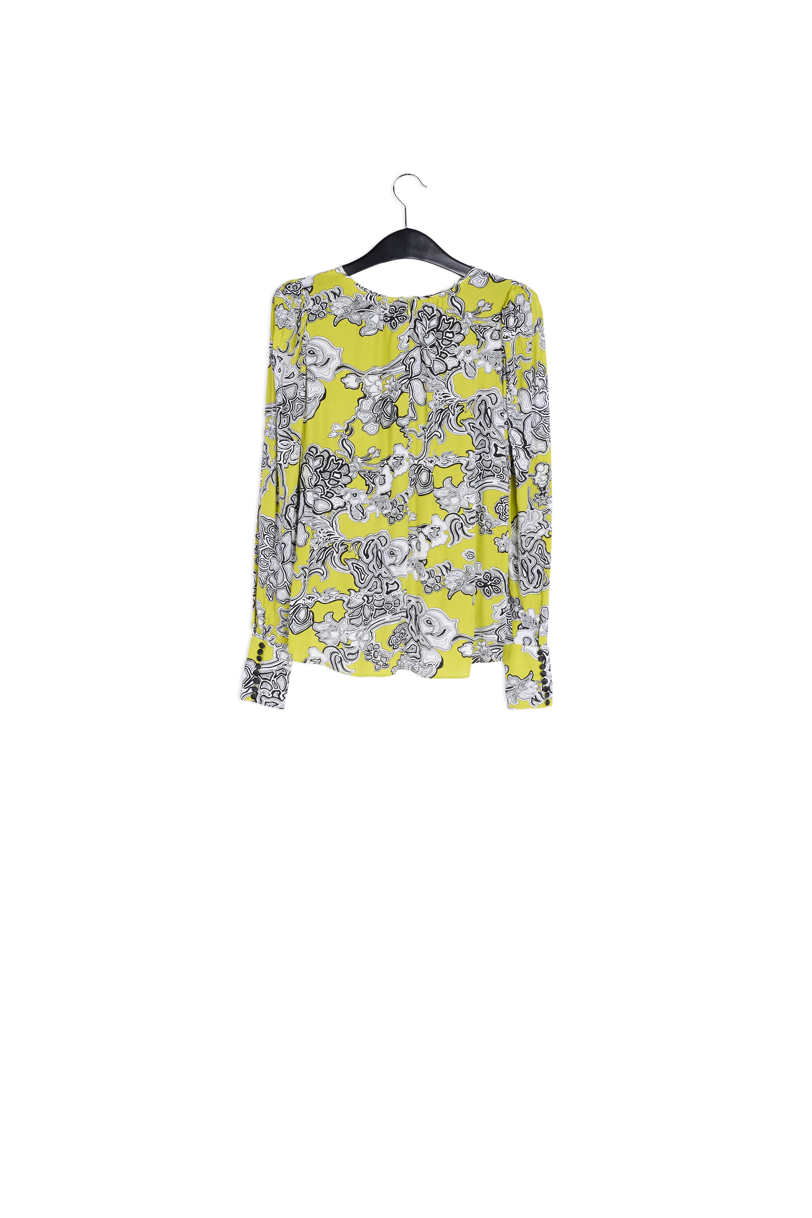 Lime green floral-print top RE—SSENTIEL | Essentiel second hand