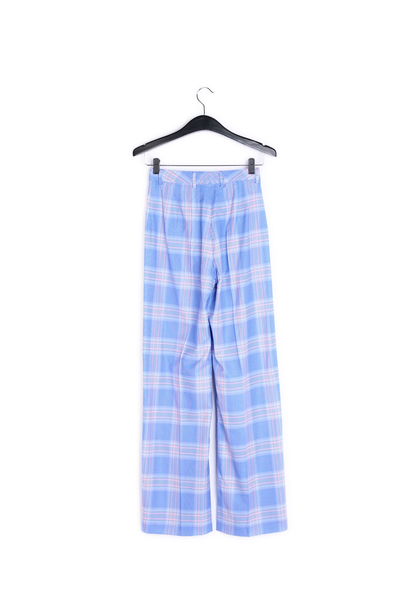 Blue plaid wide-leg pants RE—SSENTIEL | Essentiel second hand
