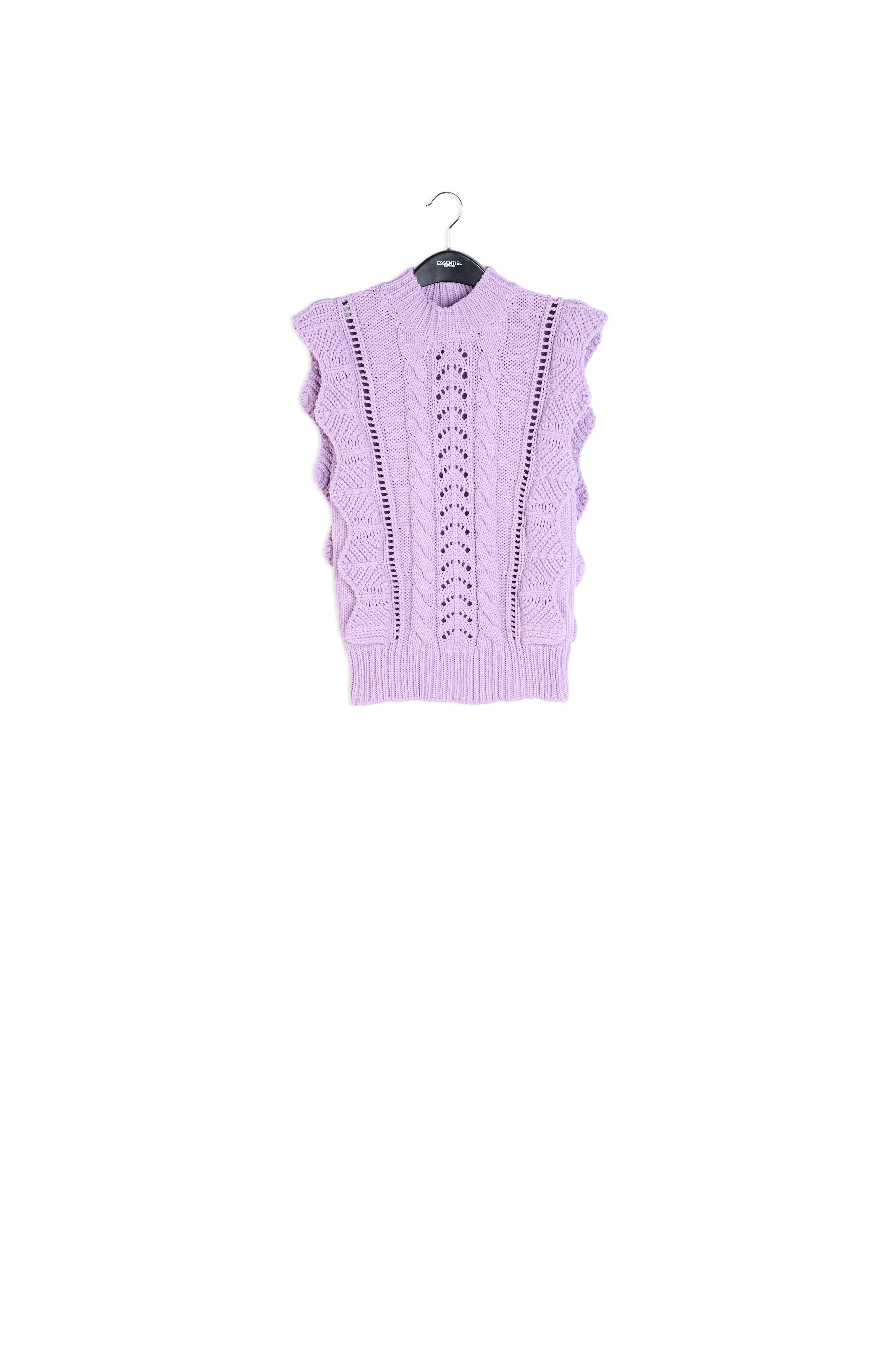 Lilac sleeveless ruffle sweater RE—SSENTIEL | Essentiel second hand