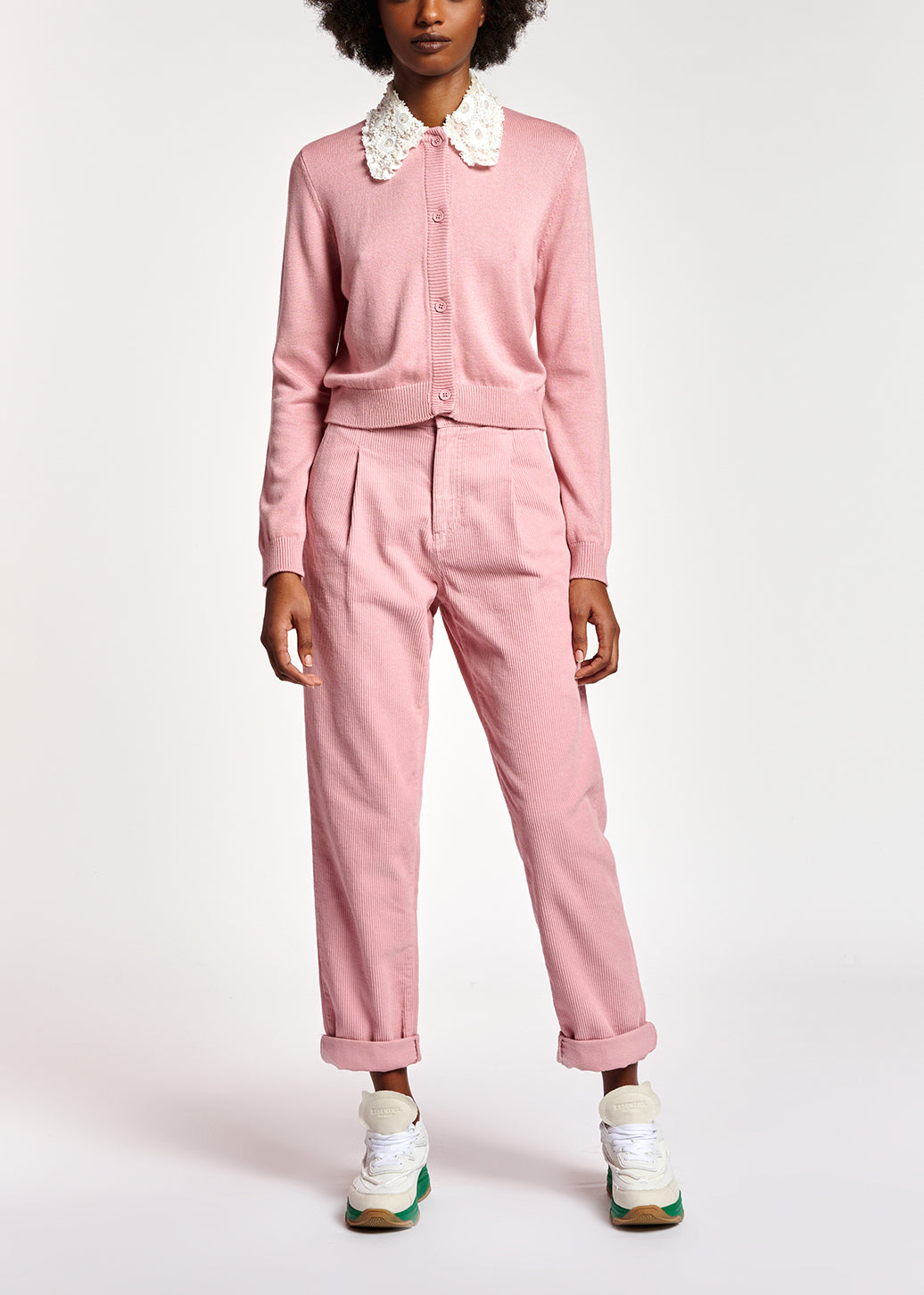 Pantalon en velours rose RE—SSENTIEL | Essentiel second hand