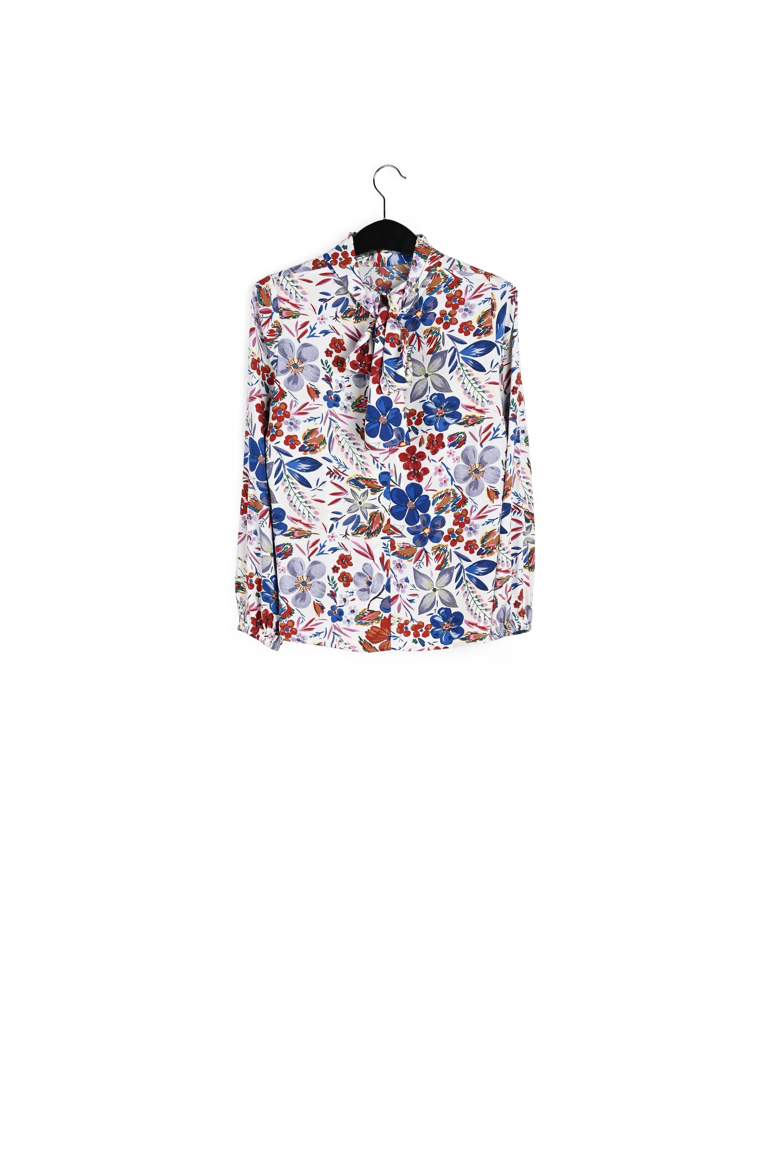 Off-white floral pussy bow shirt RE—SSENTIEL | Essentiel second hand