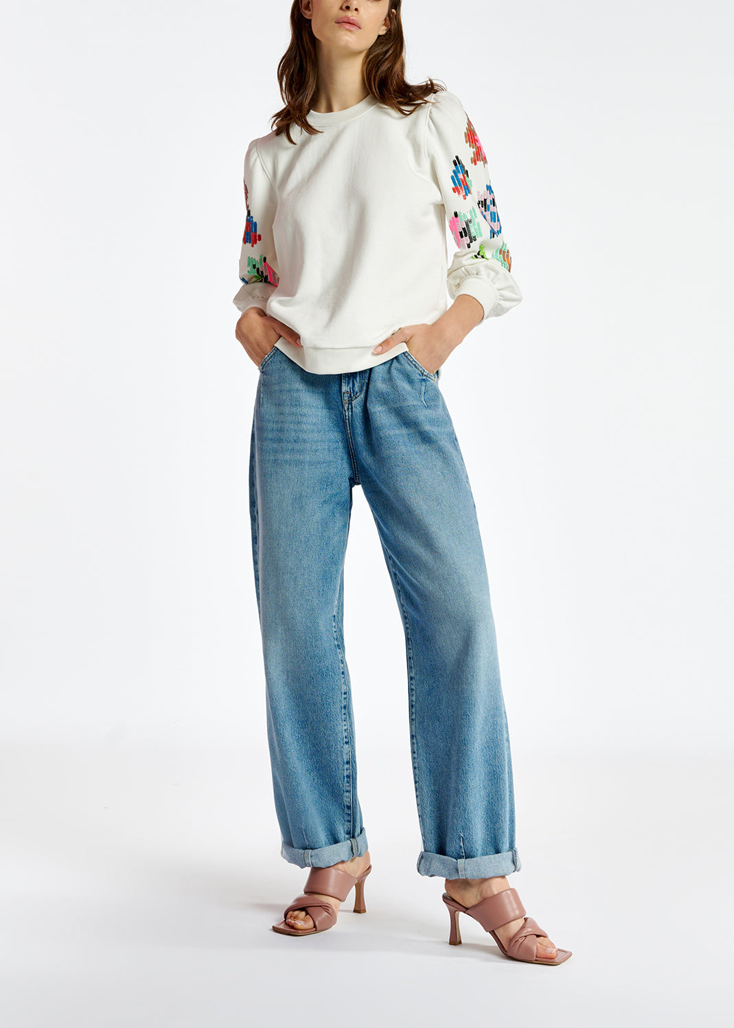 Blue high-waisted tapered jeans RE—SSENTIEL | Essentiel second hand