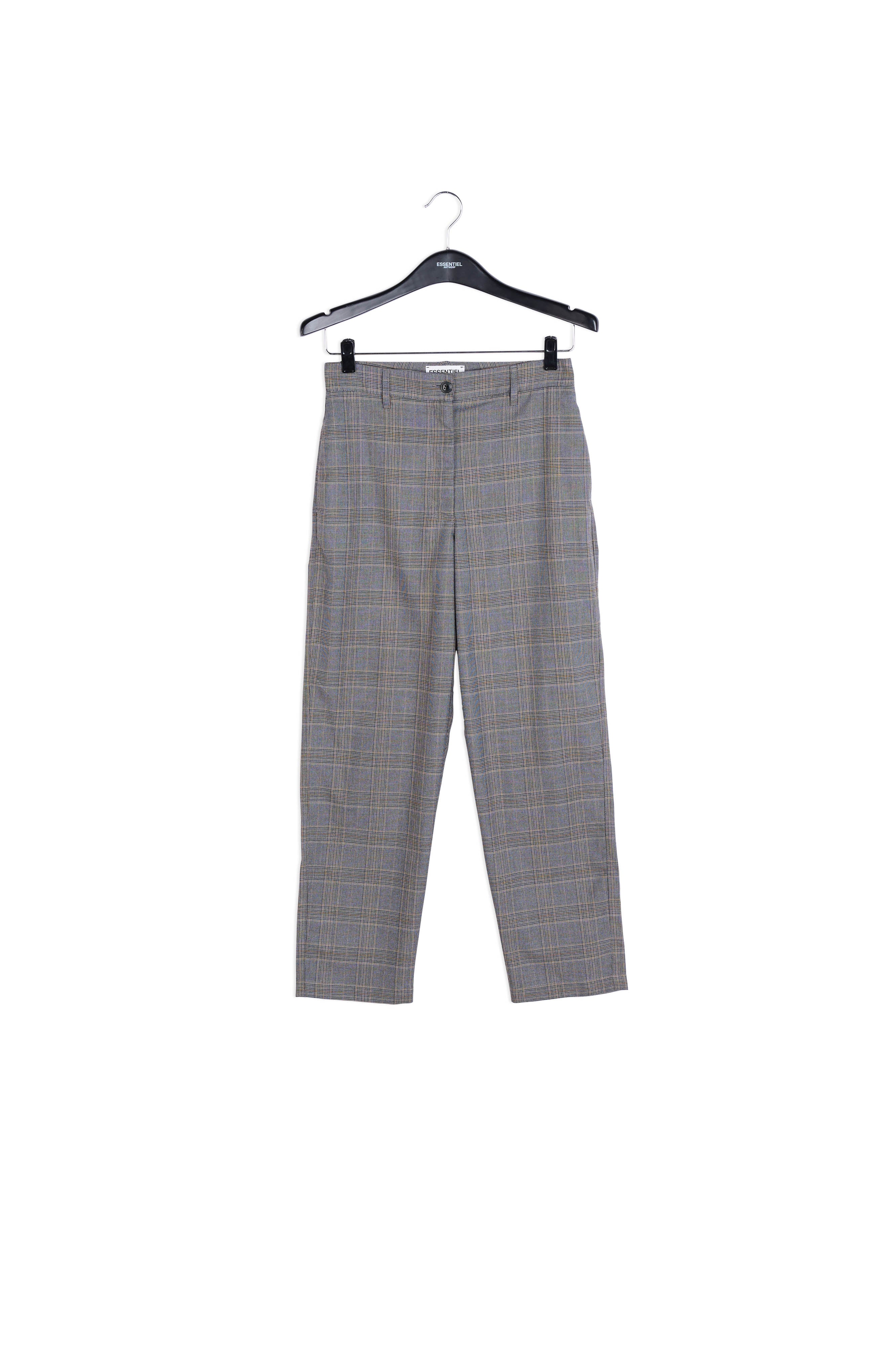 Pantalon boyfriend gris à carreaux RE—SSENTIEL | Essentiel second hand