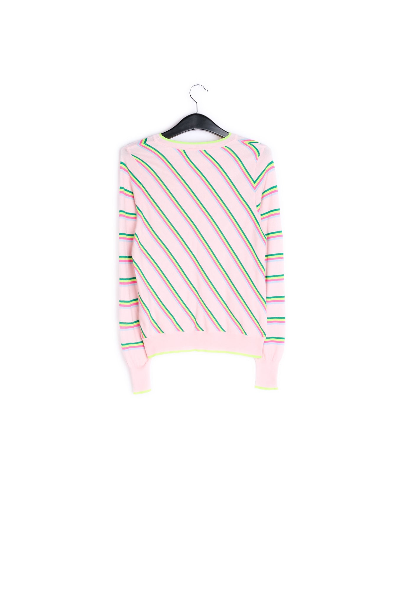 Light pink sweater with neon stripes RE—SSENTIEL | Essentiel second hand
