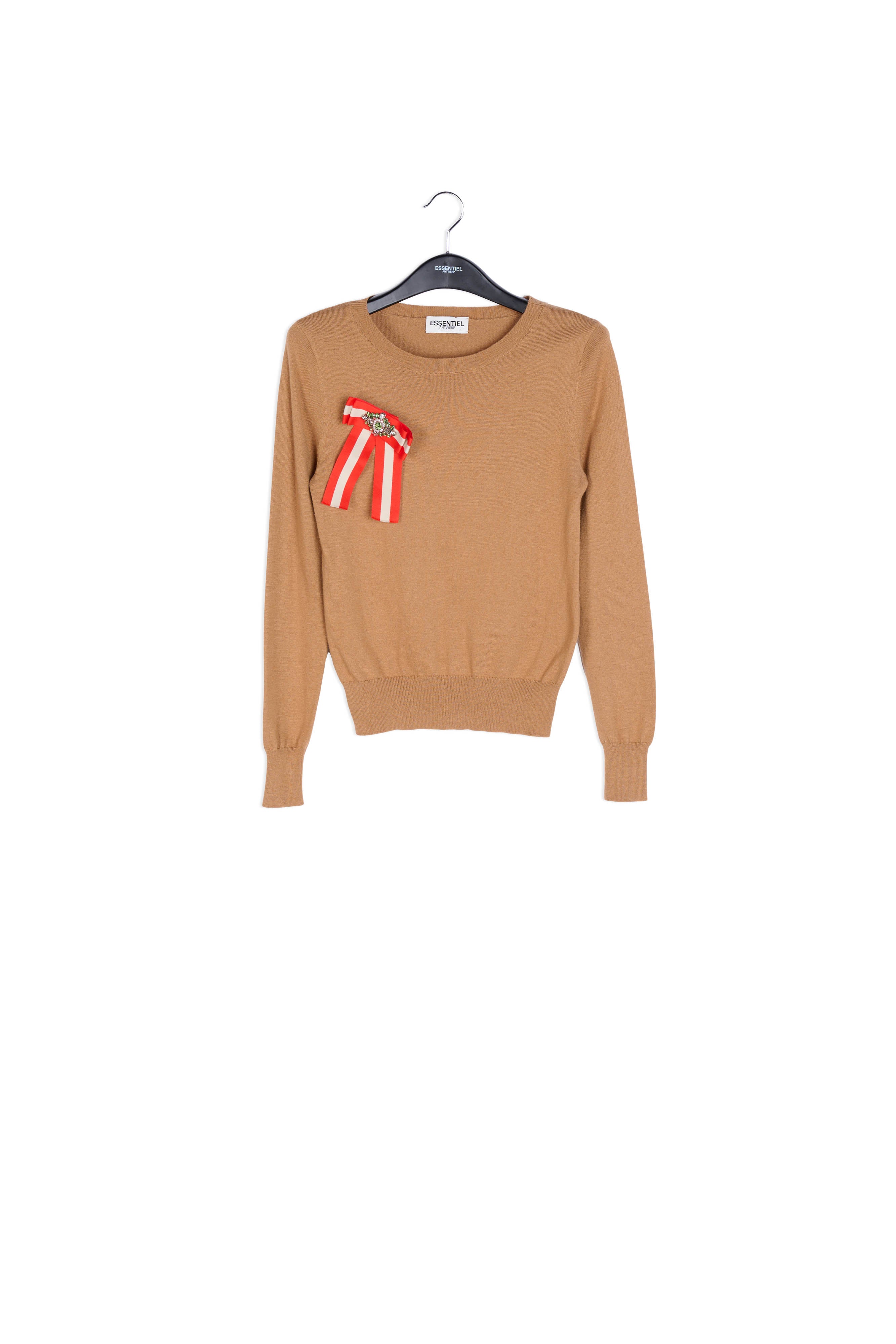 Light brown sweater with bow RE—SSENTIEL | Essentiel second hand