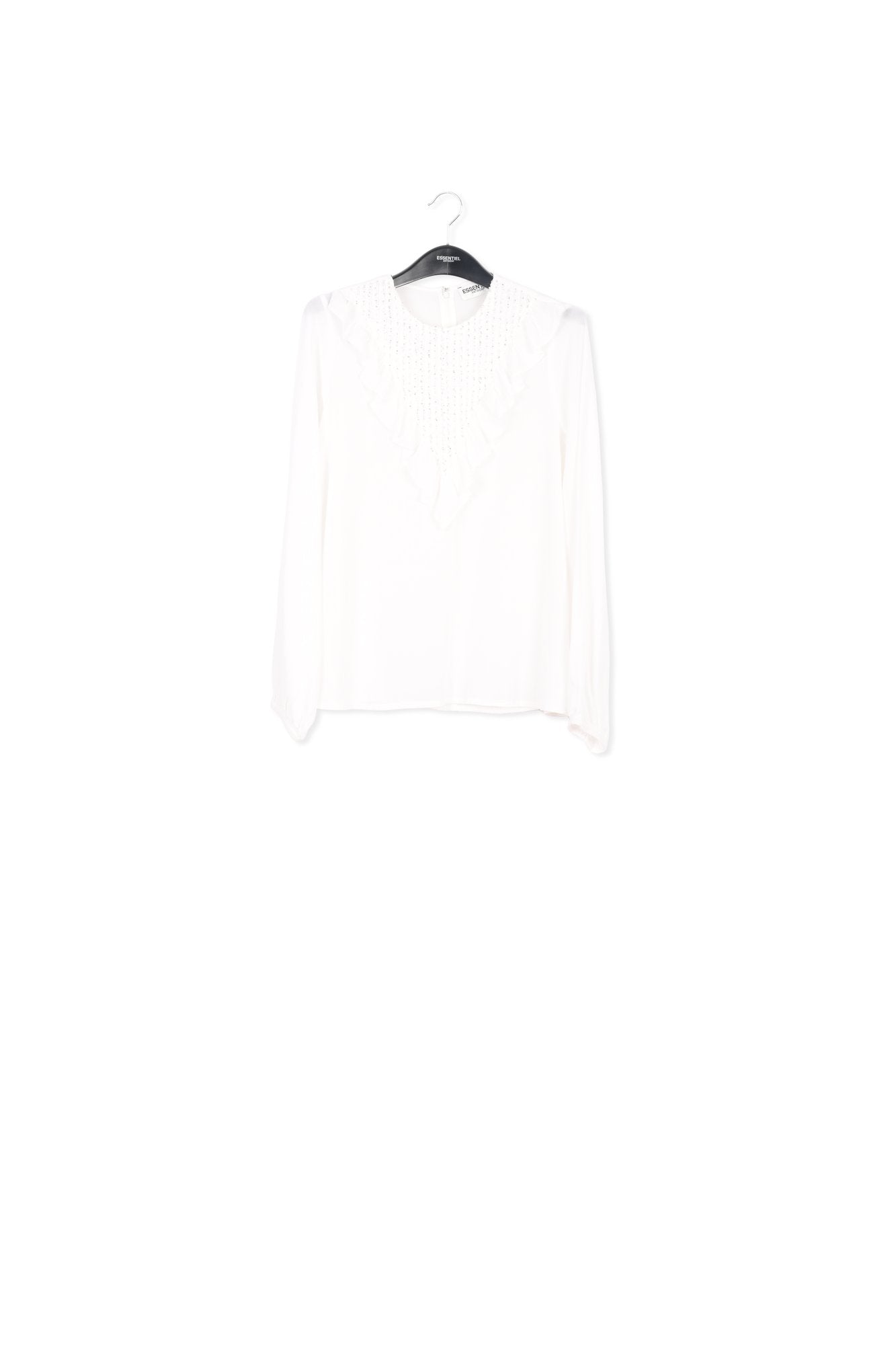 Top blanc cassé avec ruches et paillettes RE—SSENTIEL | Essentiel second hand