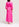 Neonroze maxiwikkeljurk met stippen Faume - seconde main