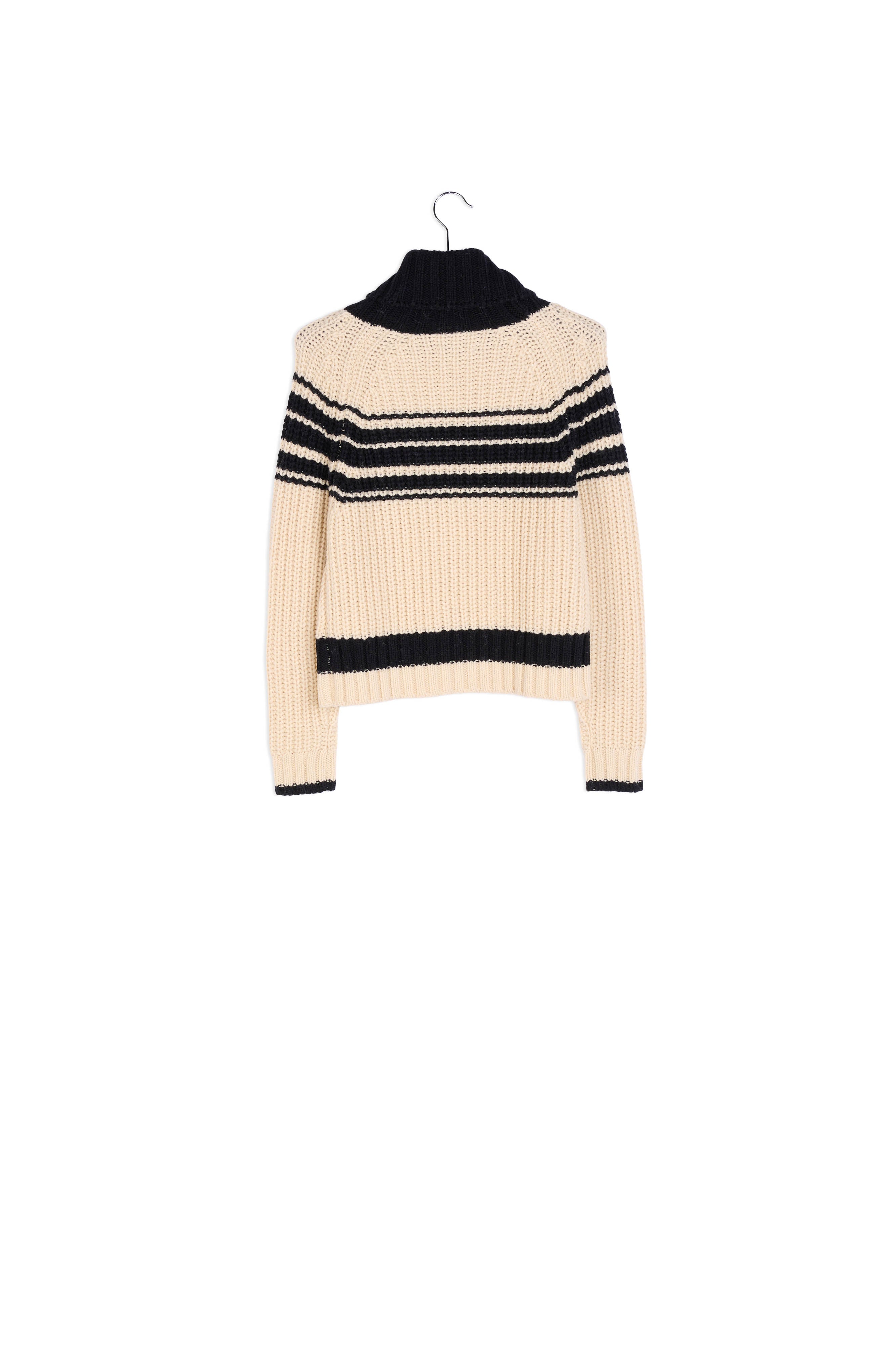 Off-white and black turtleneck sweater RE—SSENTIEL | Essentiel second hand
