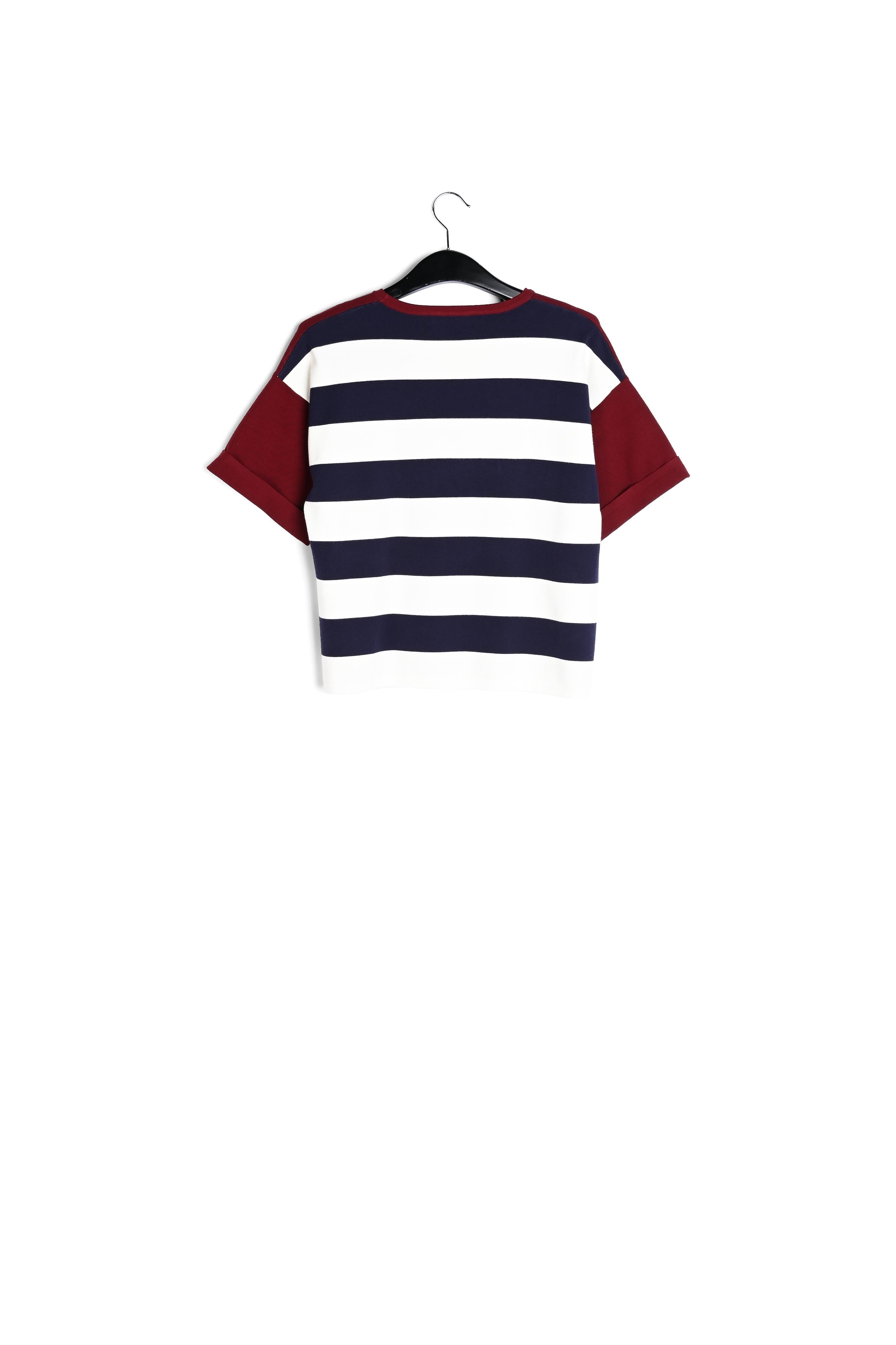 Red striped short-sleeved sweater RE—SSENTIEL | Essentiel second hand