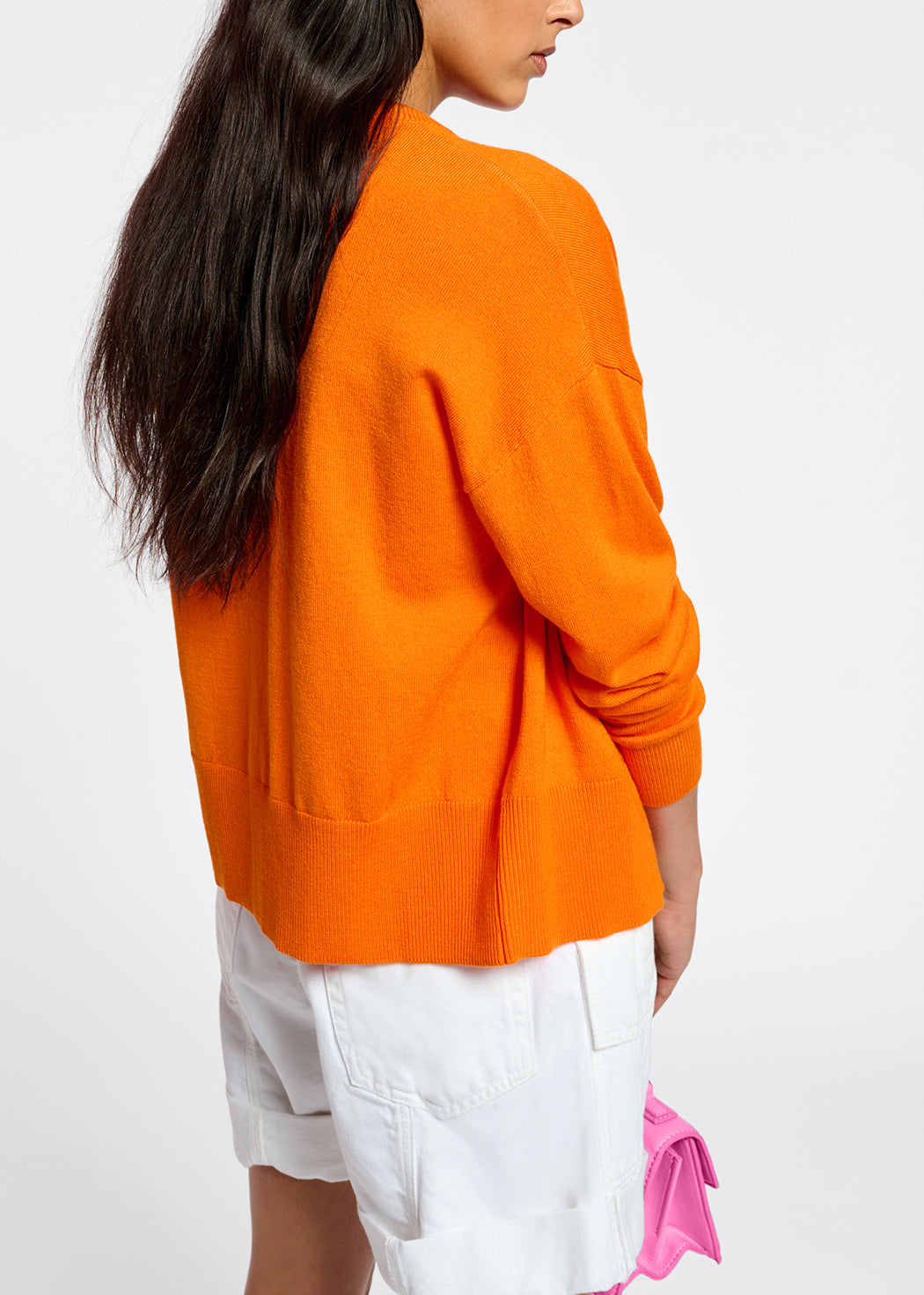 Cardigan orange en tricot fin RE—SSENTIEL | Essentiel second hand