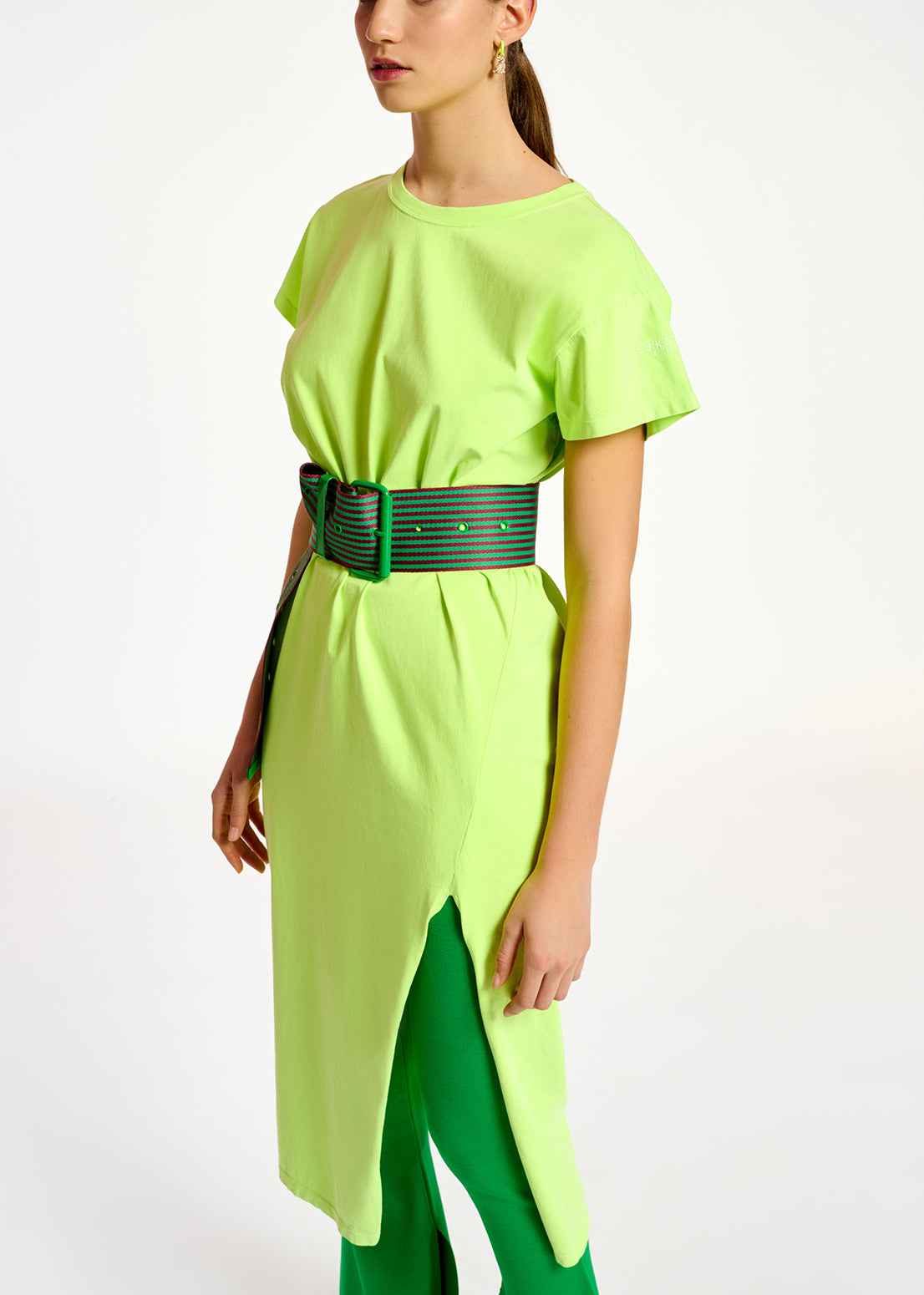 Fluogele T-shirtjurk van biokatoen-jersey RE—SSENTIEL | Essentiel second hand