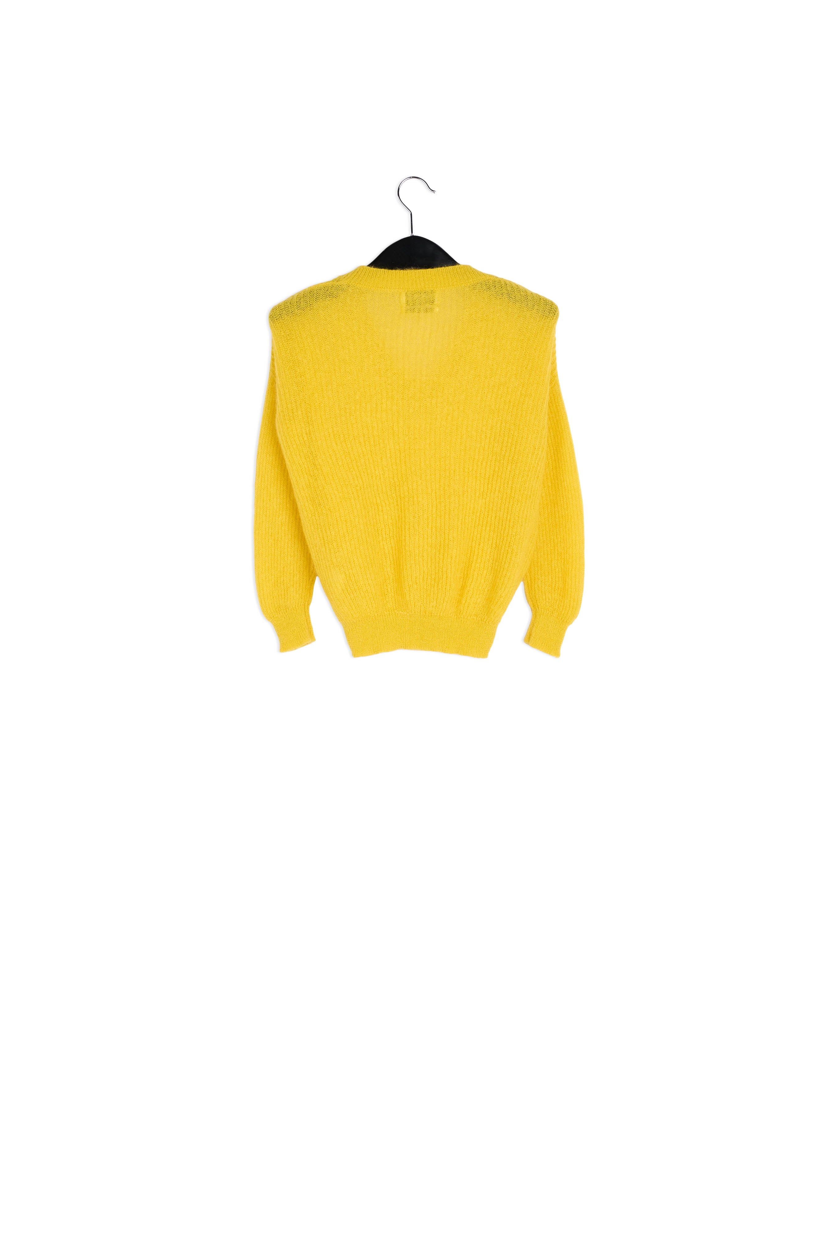 Yellow mohair blend v-neck sweater RE—SSENTIEL | Essentiel second hand