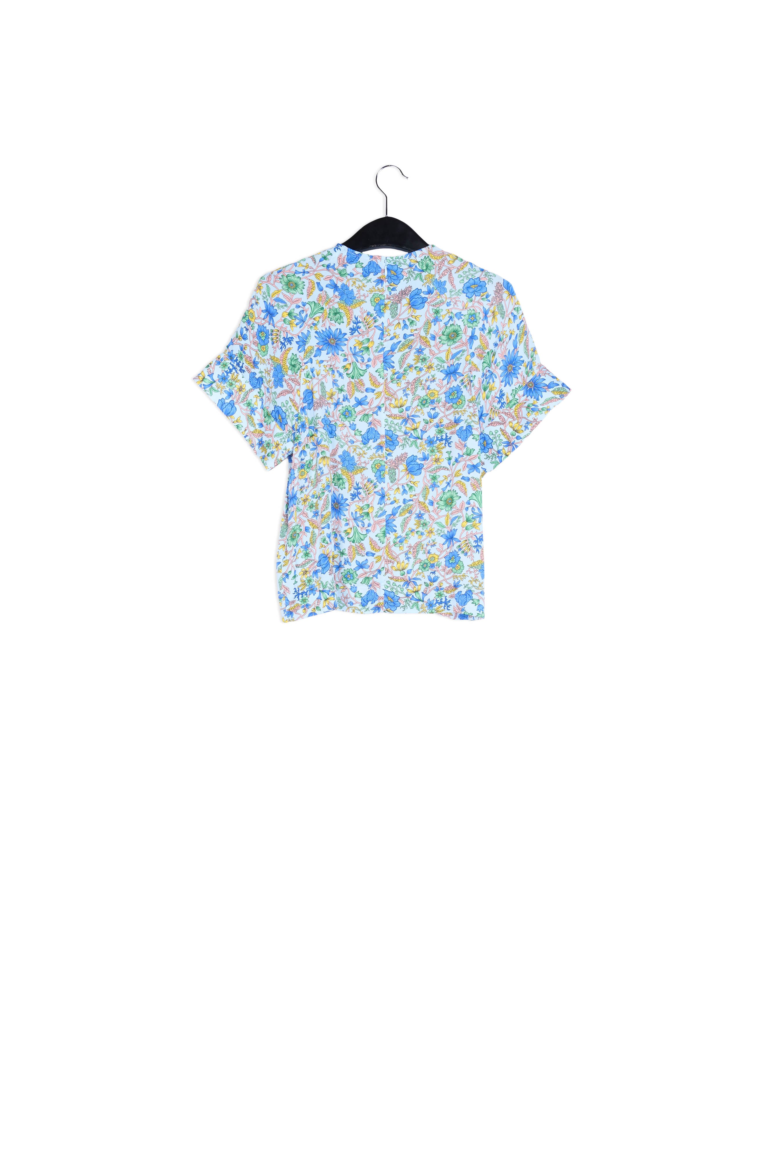 Light blue floral-print top RE—SSENTIEL | Essentiel second hand