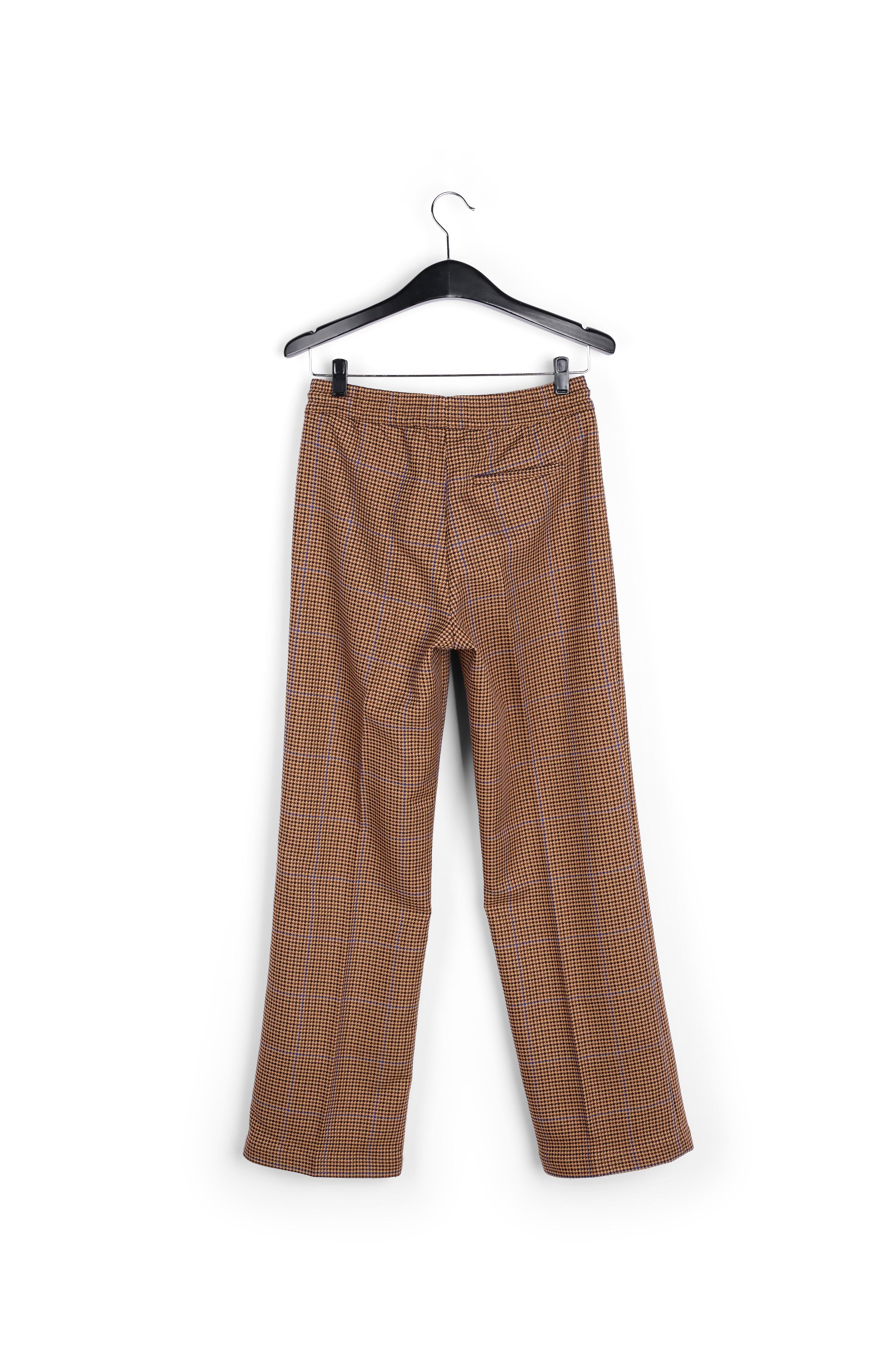 Pantalon pied-de-poule rouge et marron RE—SSENTIEL | Essentiel second hand