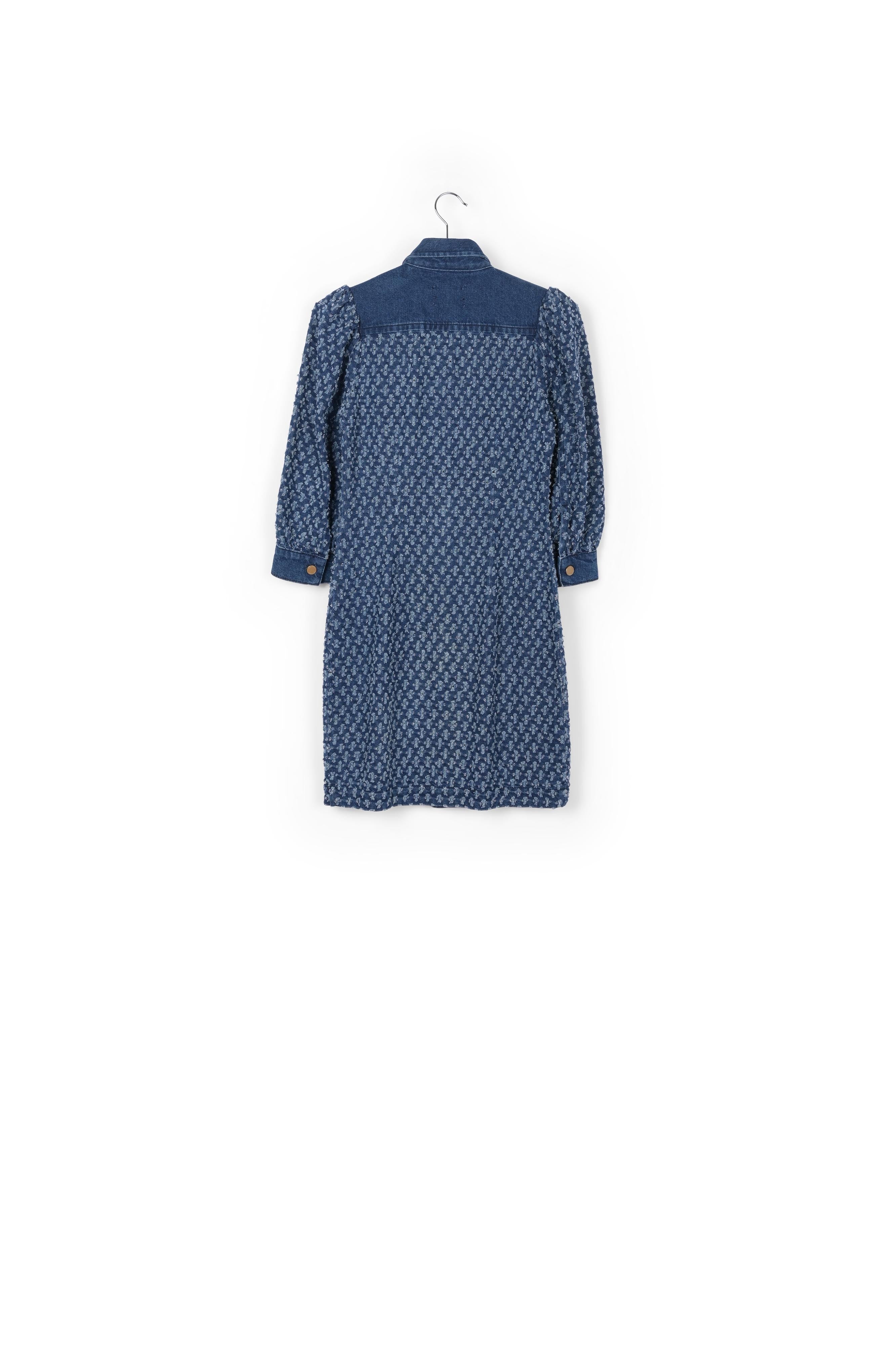 Mini robe en jean bleu foncé perforé RE—SSENTIEL | Essentiel second hand