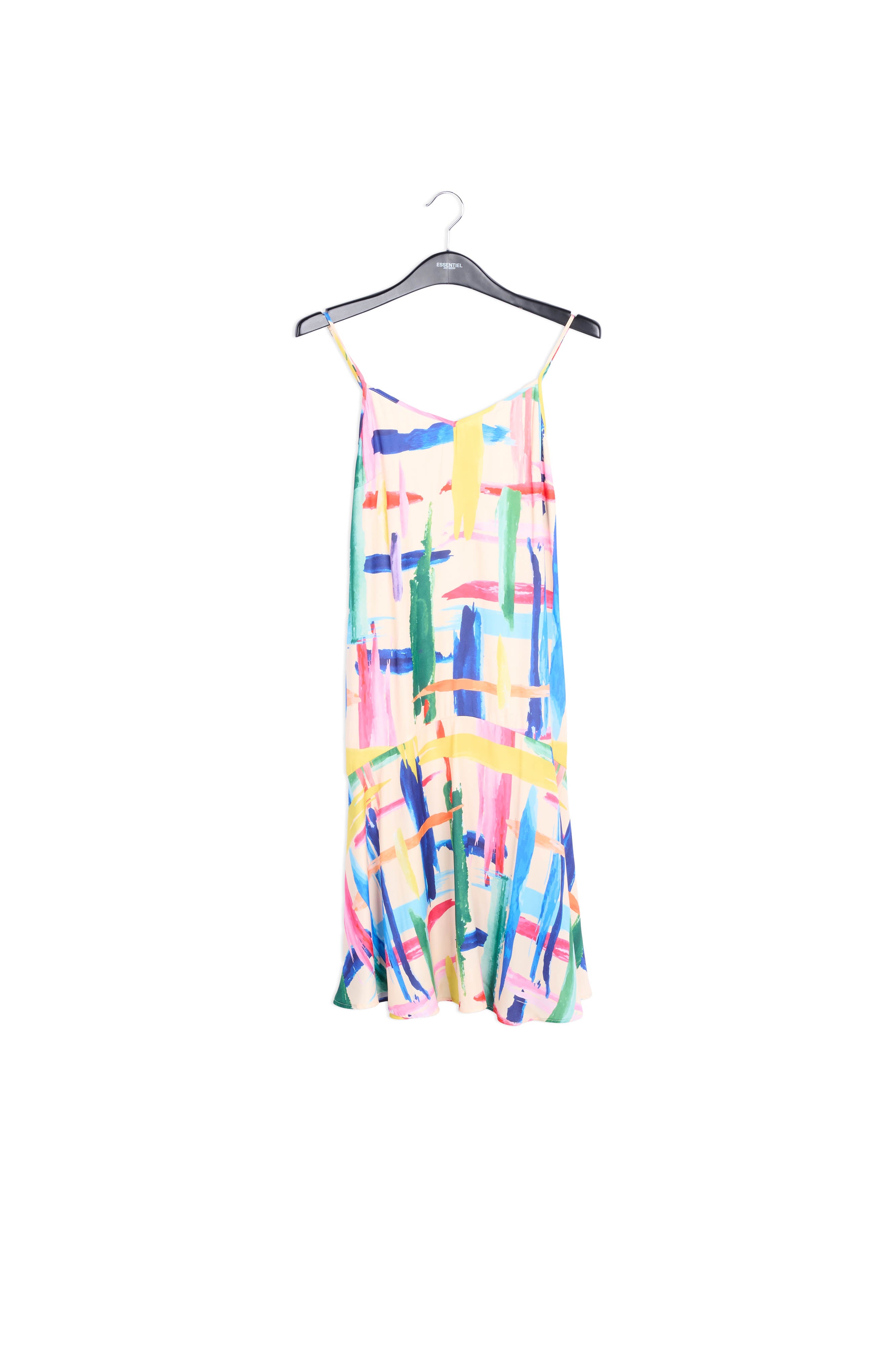 Multicolored graphic striped midi dress RE—SSENTIEL | Essentiel second hand