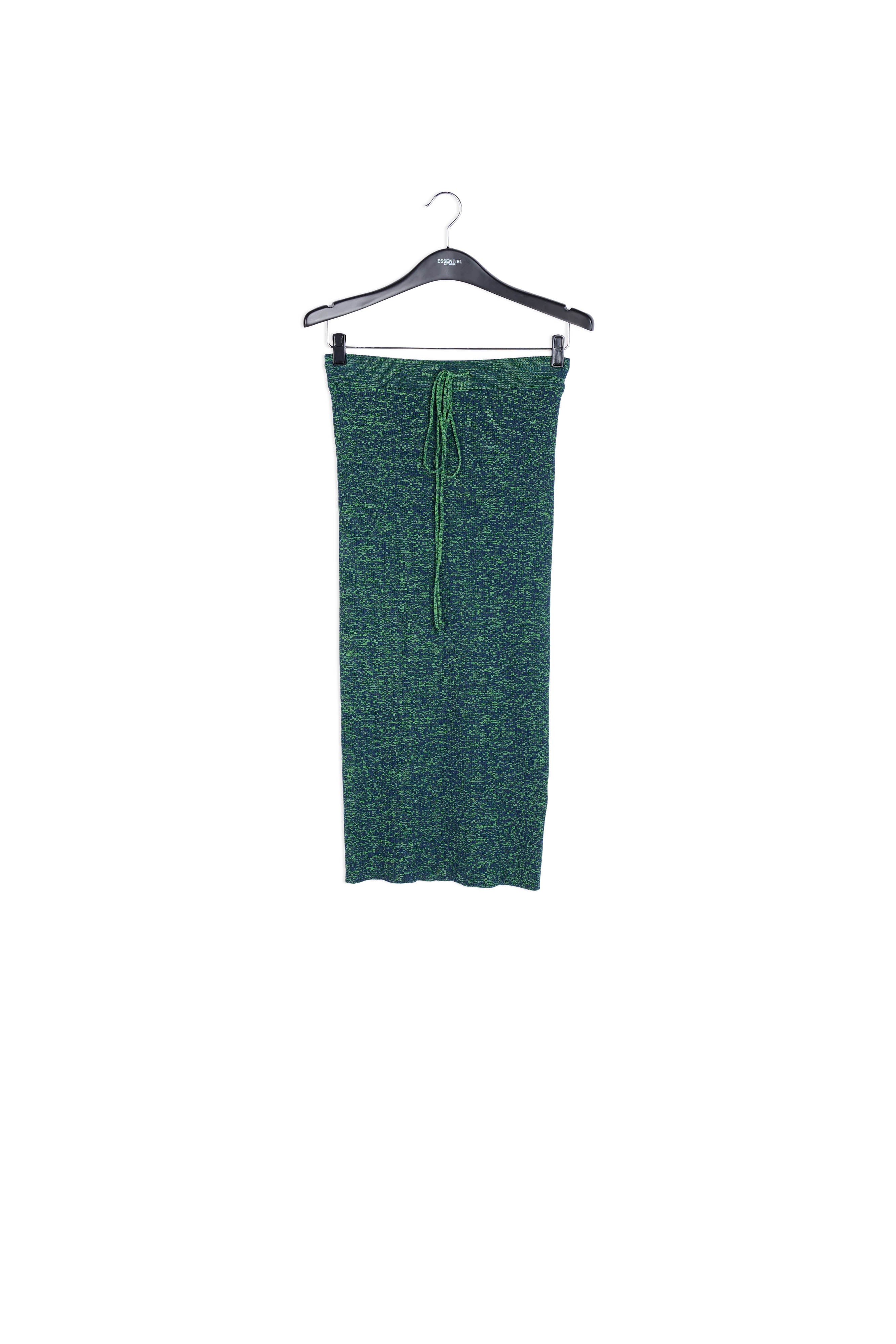 Jupe midi en tricot mêlé bleu et vert RE—SSENTIEL | Essentiel second hand