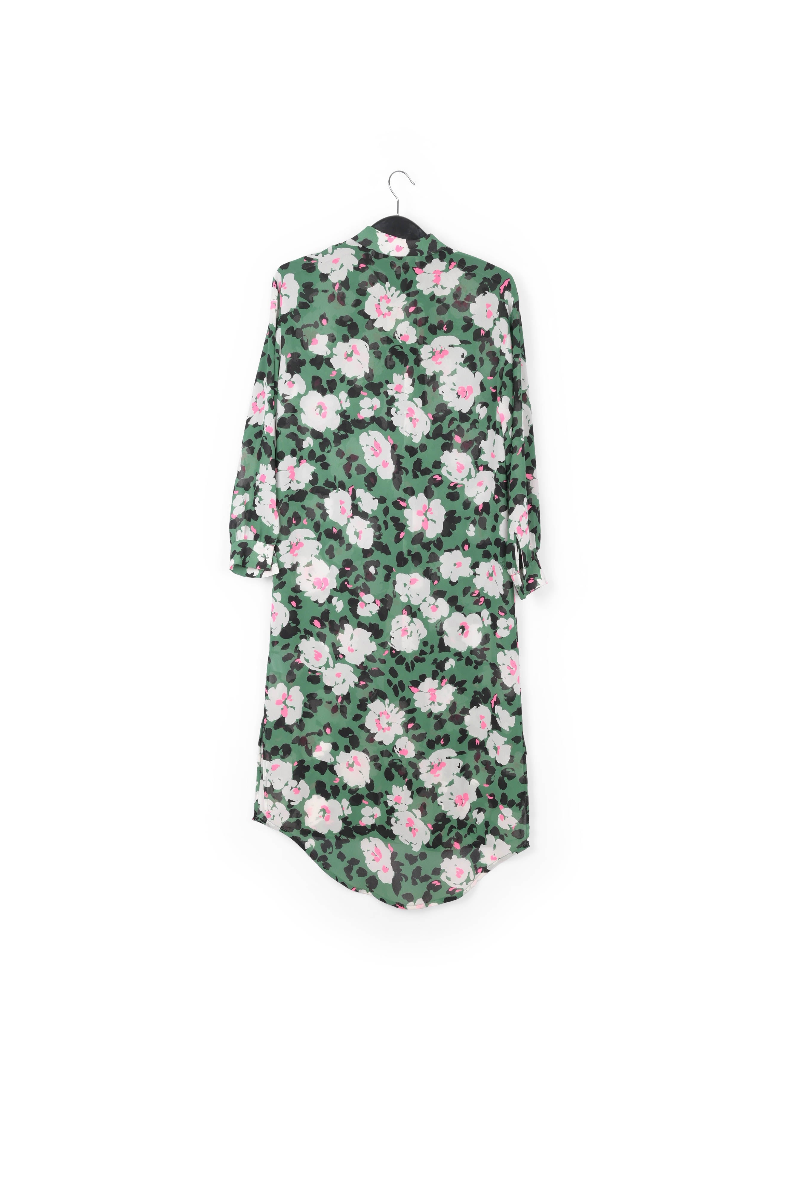 Robe chemise verte à imprimé floral RE—SSENTIEL | Essentiel second hand