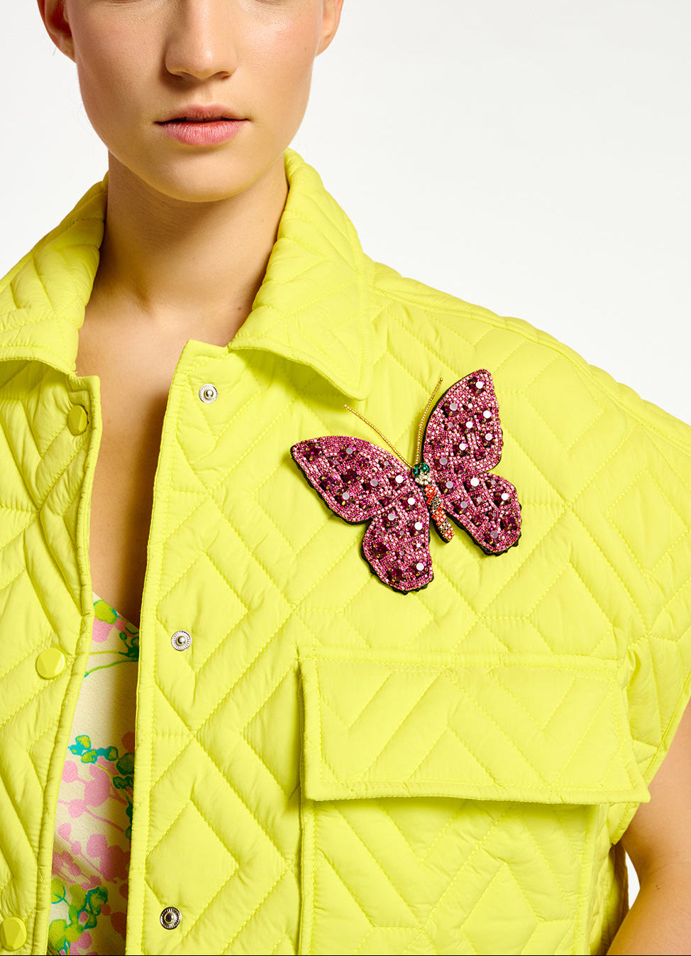 Yellow quilted vest RE—SSENTIEL | Essentiel second hand