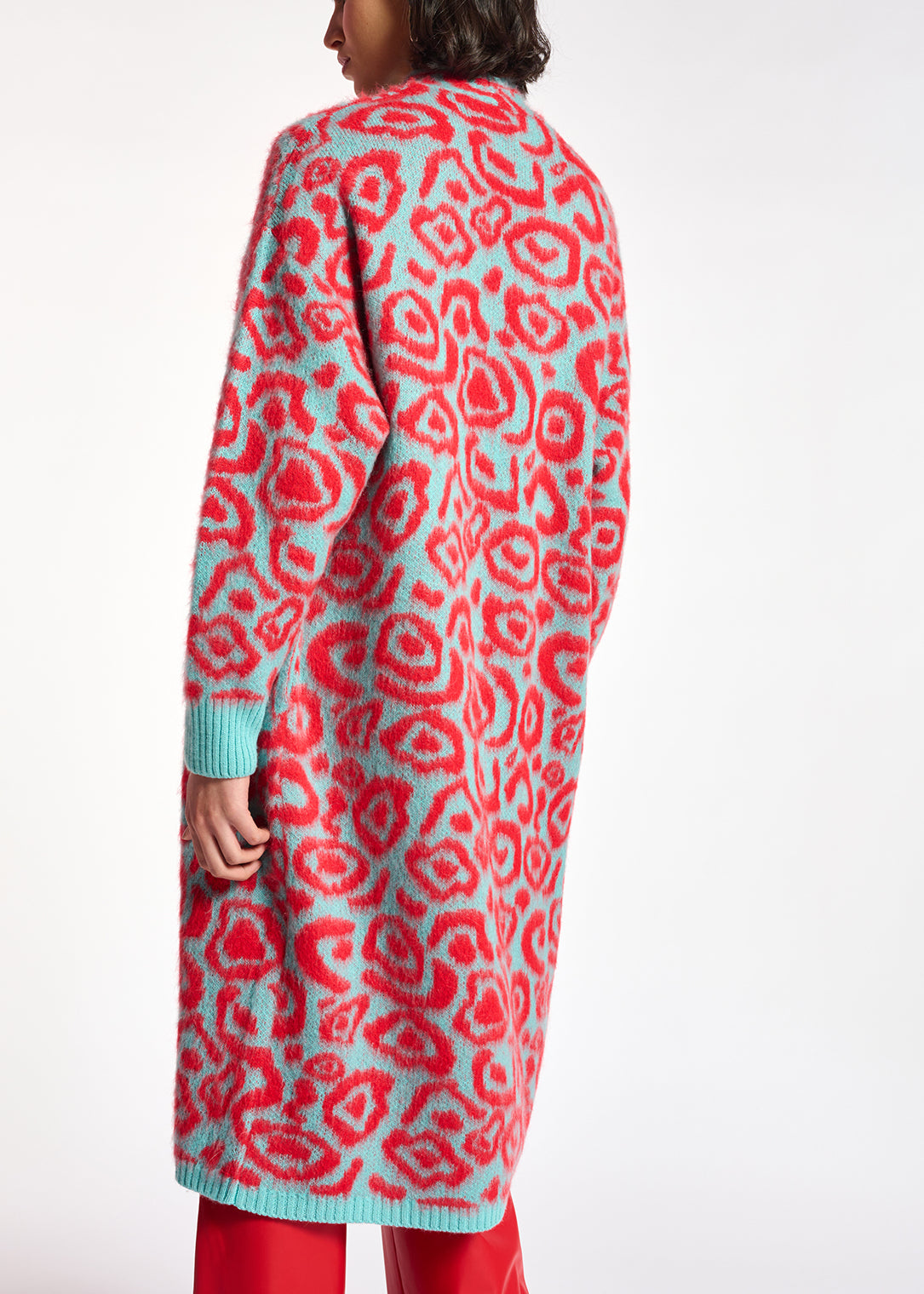 Blue and red leopard-print cardigan RE—SSENTIEL | Essentiel second hand
