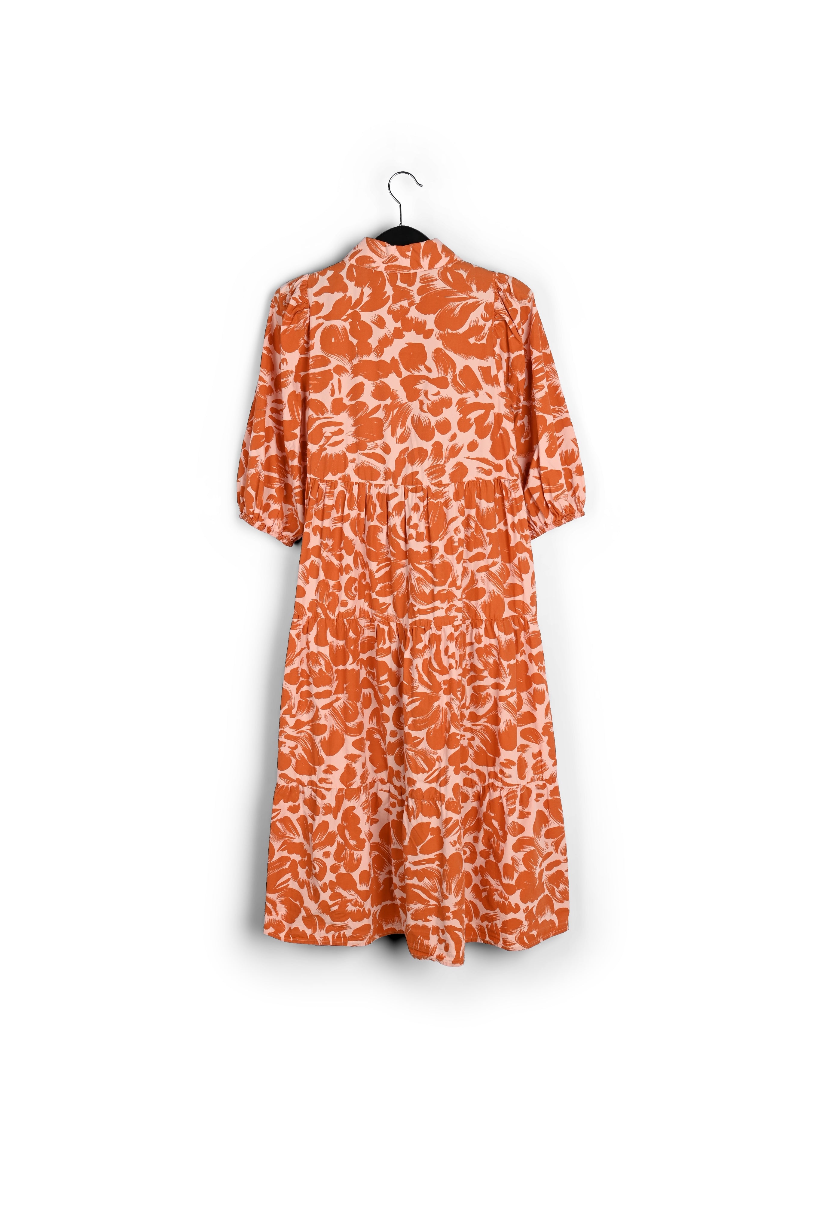 Light pink and orange floral-print maxi dress RE—SSENTIEL | Essentiel second hand